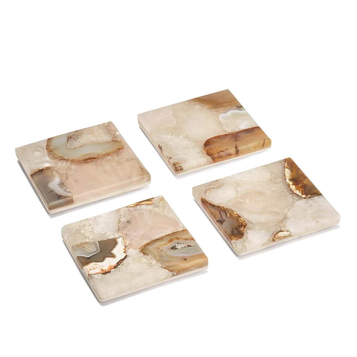 Agate Coasters with Marble Base Set Of 16 By Tozai Home - Image 4