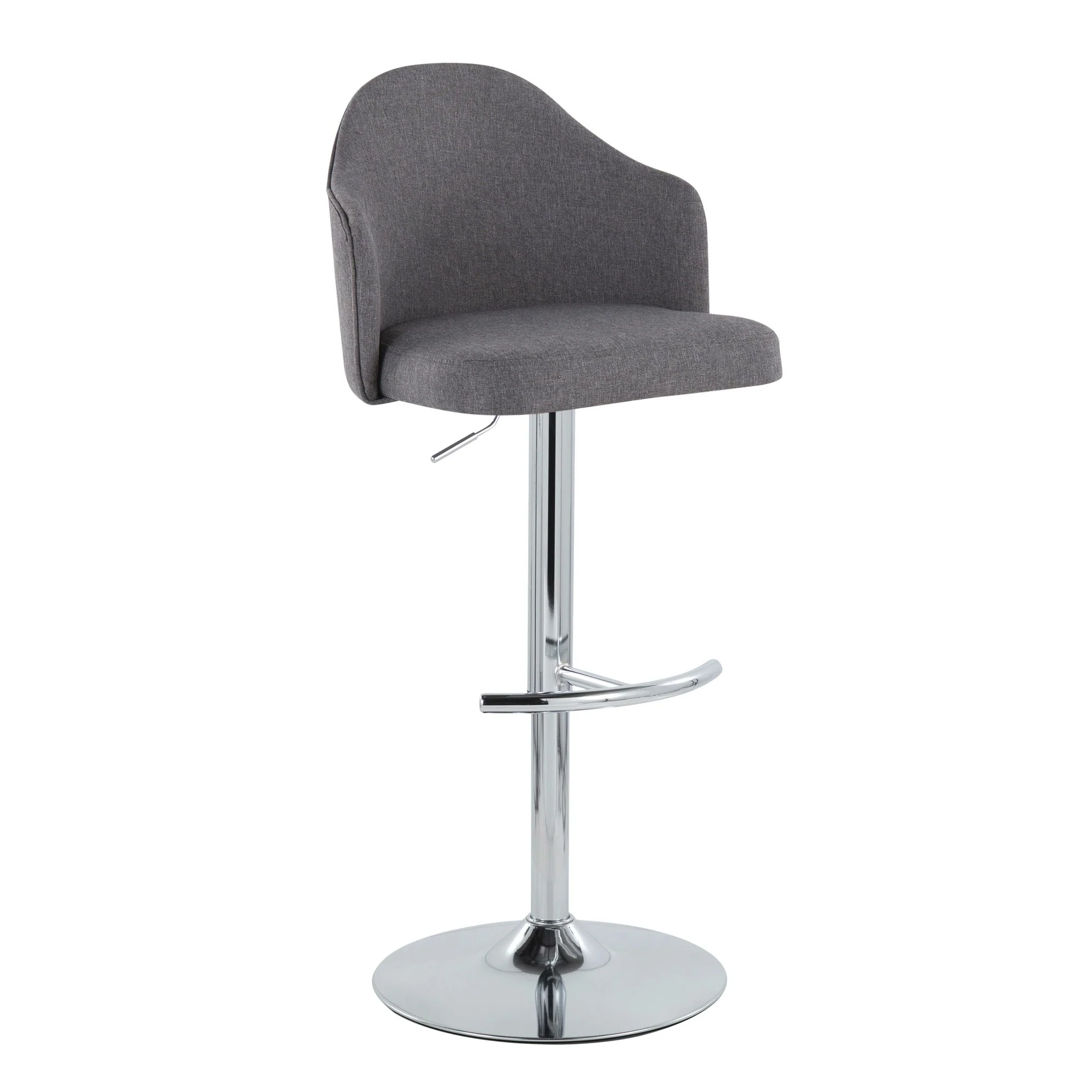 Ahoy Adjustable Barstool - Set of 2 By LumiSource - BS-AHOYUPFB-RT2 CHRGY2 - Image 2