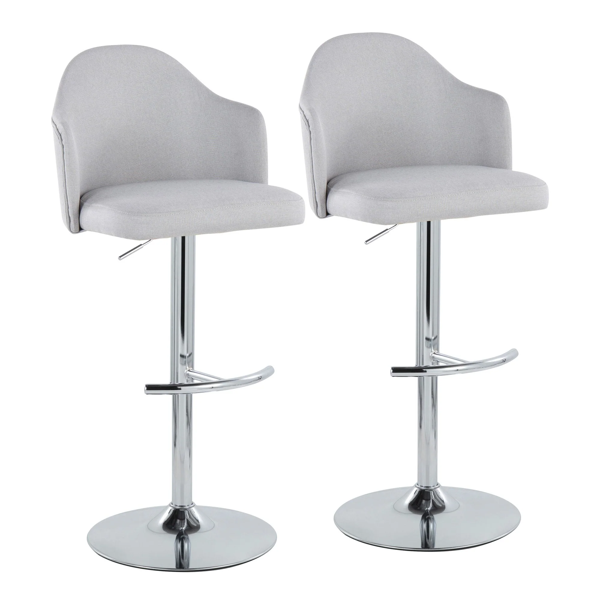 Ahoy Adjustable Barstool - Set of 2 By LumiSource - BS-AHOYUPFB-RT2 CHRGY2 - Image 7