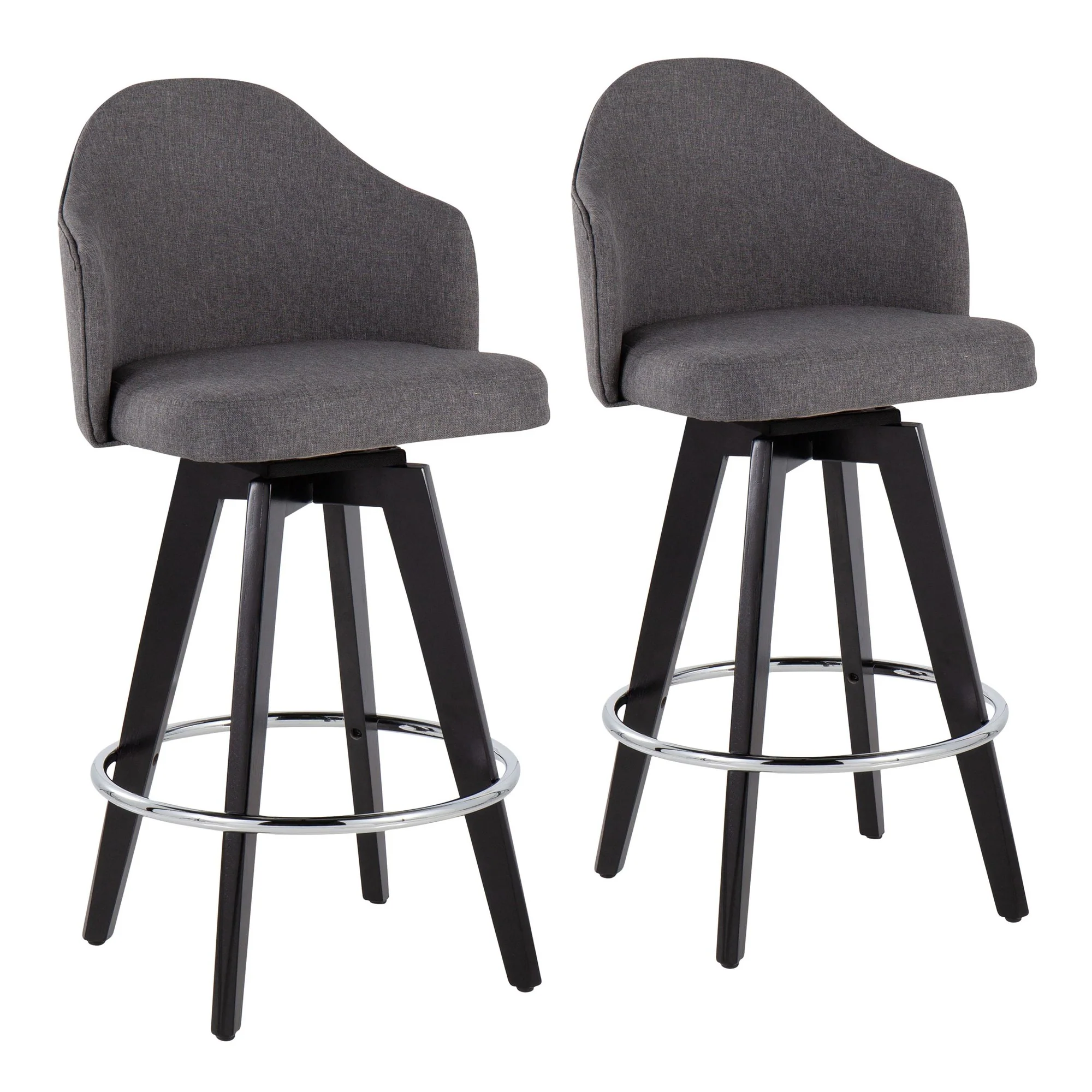 Ahoy 26" Counter Stool - Set of 2 Gray By LumiSource - B26-AHOYUP2-SWVG BKLGY2 - Image 24