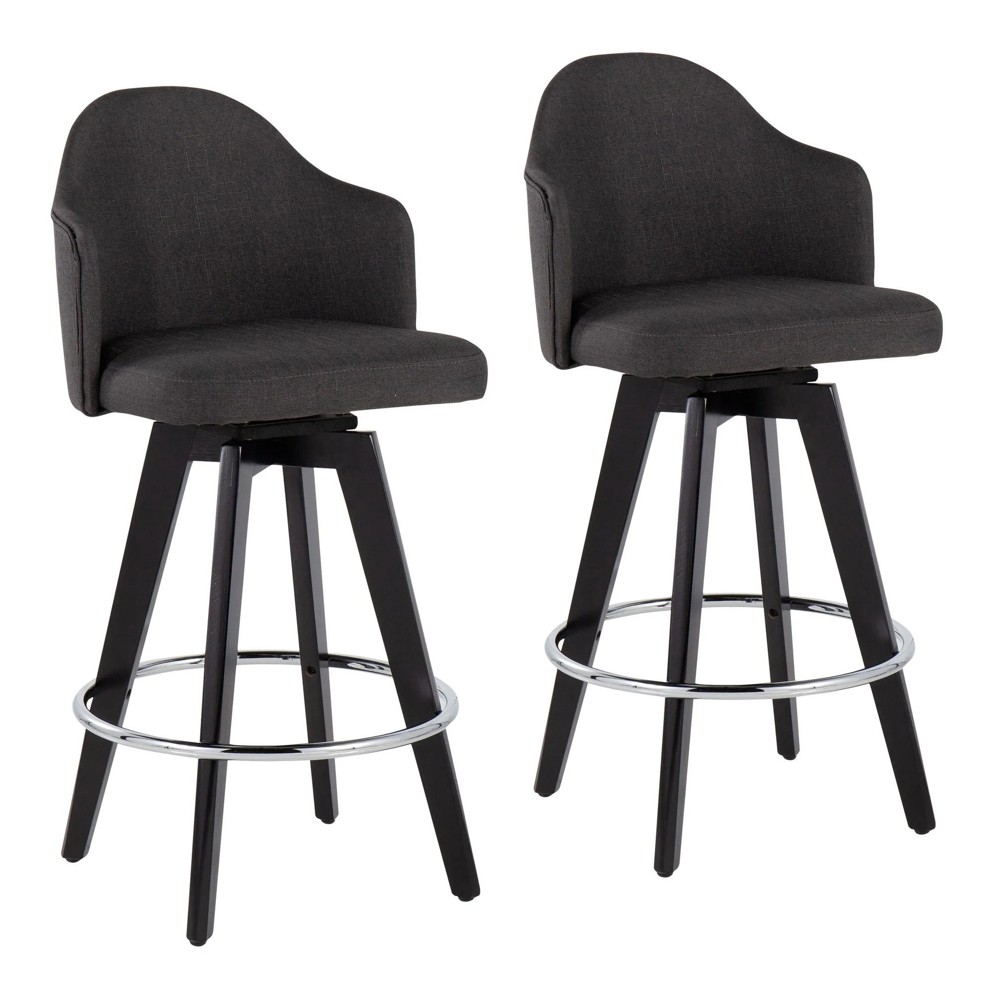 Ahoy 26" Counter Stool - Set of 2 Gray By LumiSource - B26-AHOYUP2-SWVG BKLGY2 - Image 9