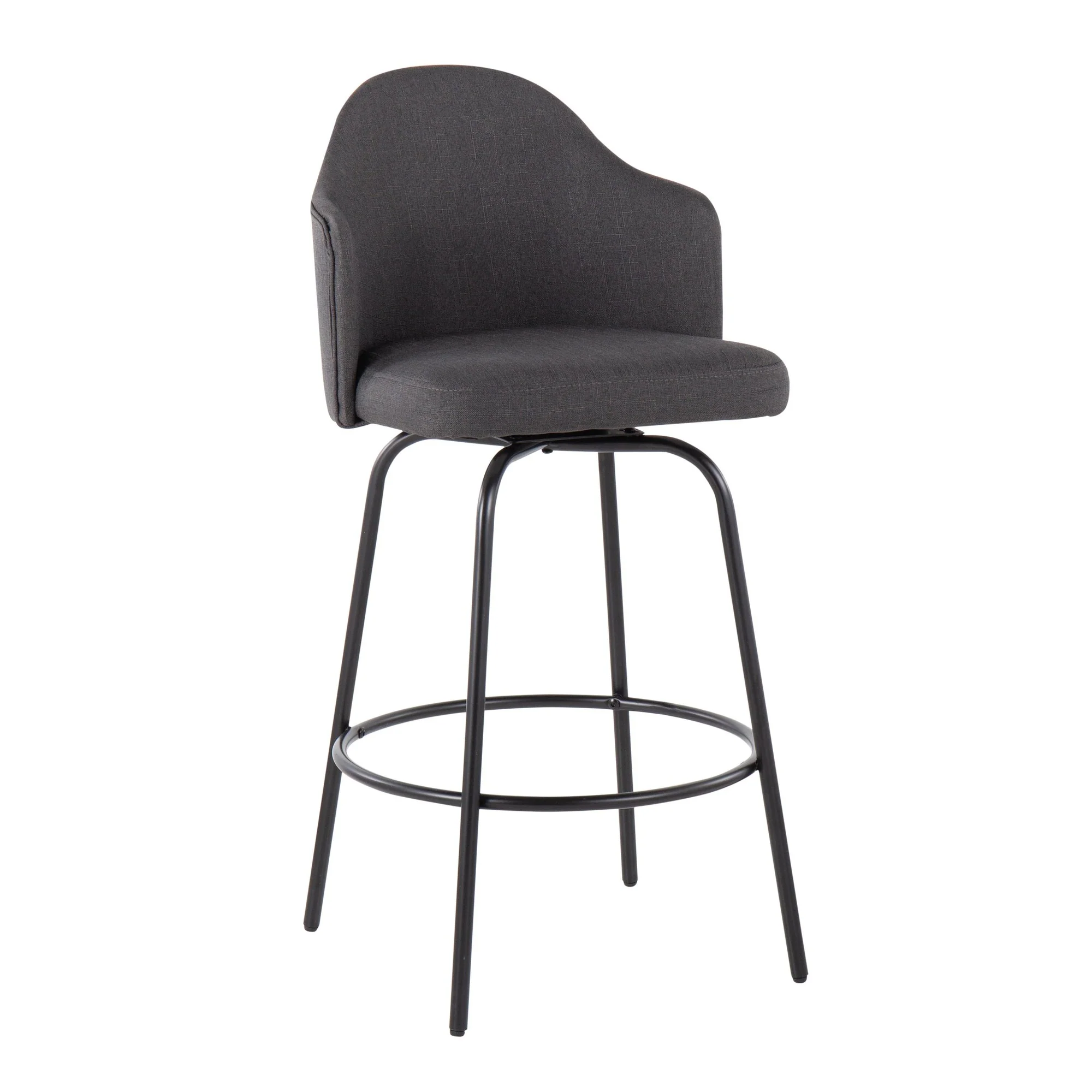 Ahoy Counter Stool - Set of 2 Gray By LumiSource - B26-AHOYUP CLAIREQ2 BKCHAR2 - Image 5