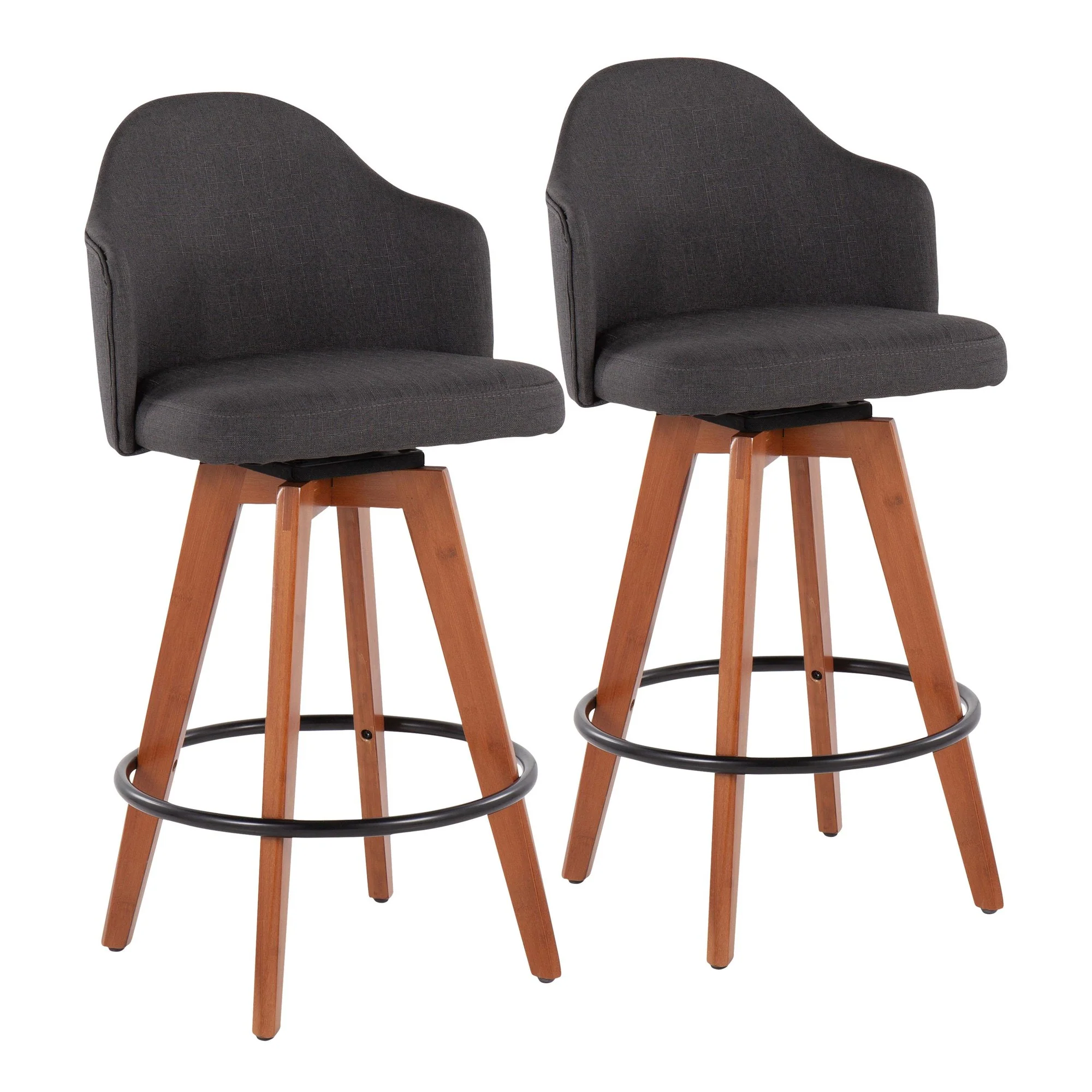 Ahoy Counter Stool - Set of 2 Gray By LumiSource - B26-AHOYUP CLAIREQ2 BKLGY2 - Image 9