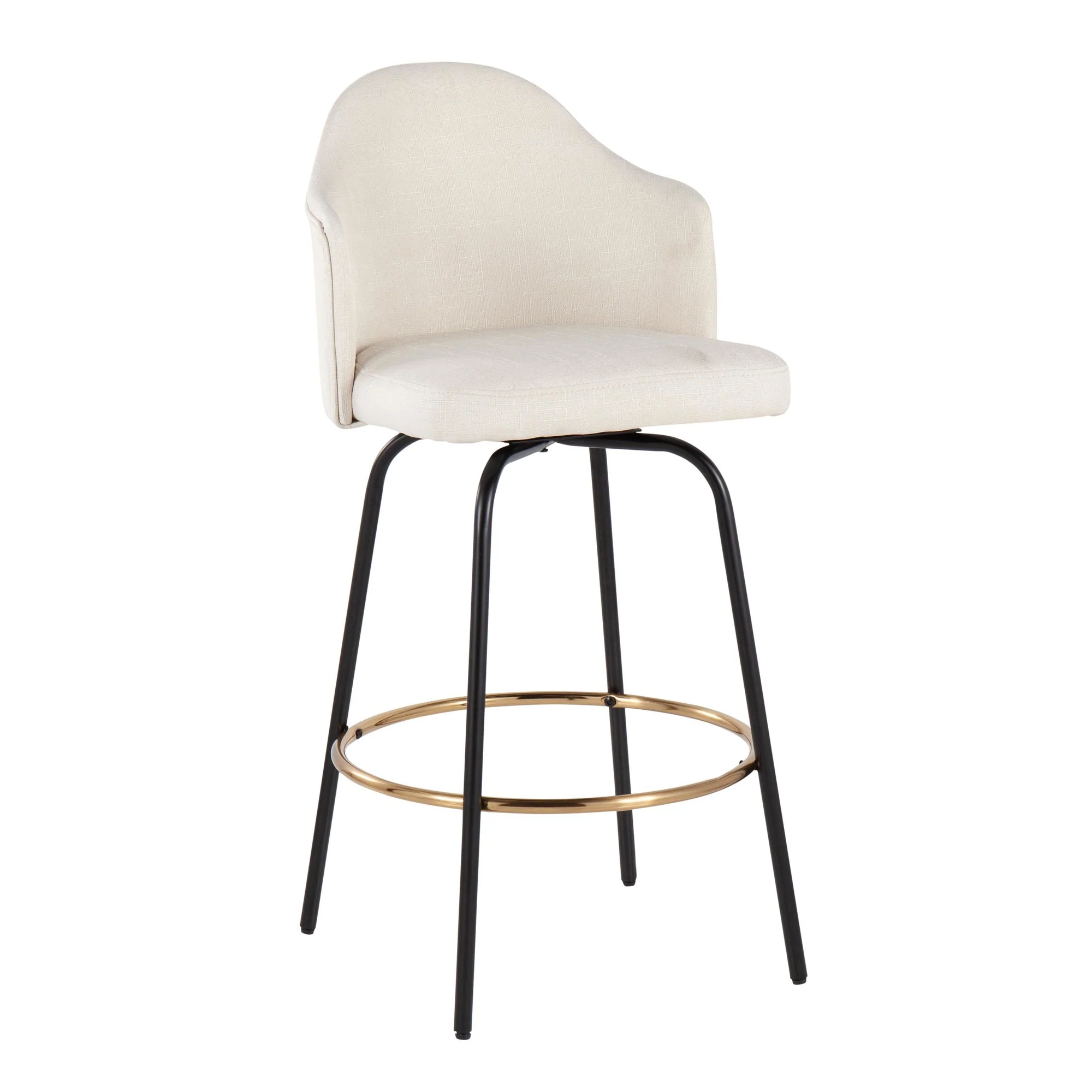 Ahoy Counter Stool - Set of 2 Cream By LumiSource - B26-AHOYUP CLAIREG2 BKCR2 - Image 5