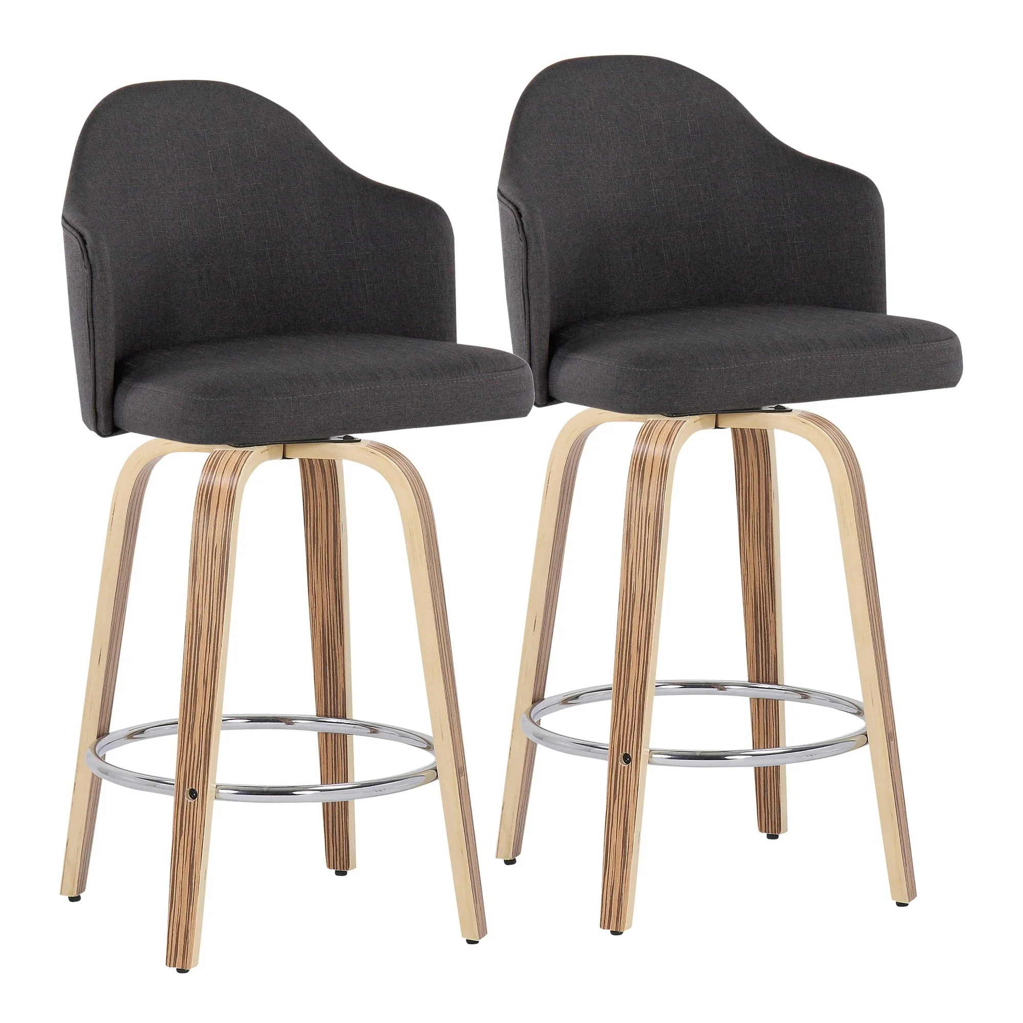 Ahoy Counter Stool - Set of 2 Gray By LumiSource - B26-AHOYUPGRT-R2 ZBCHAR2 - Image 2