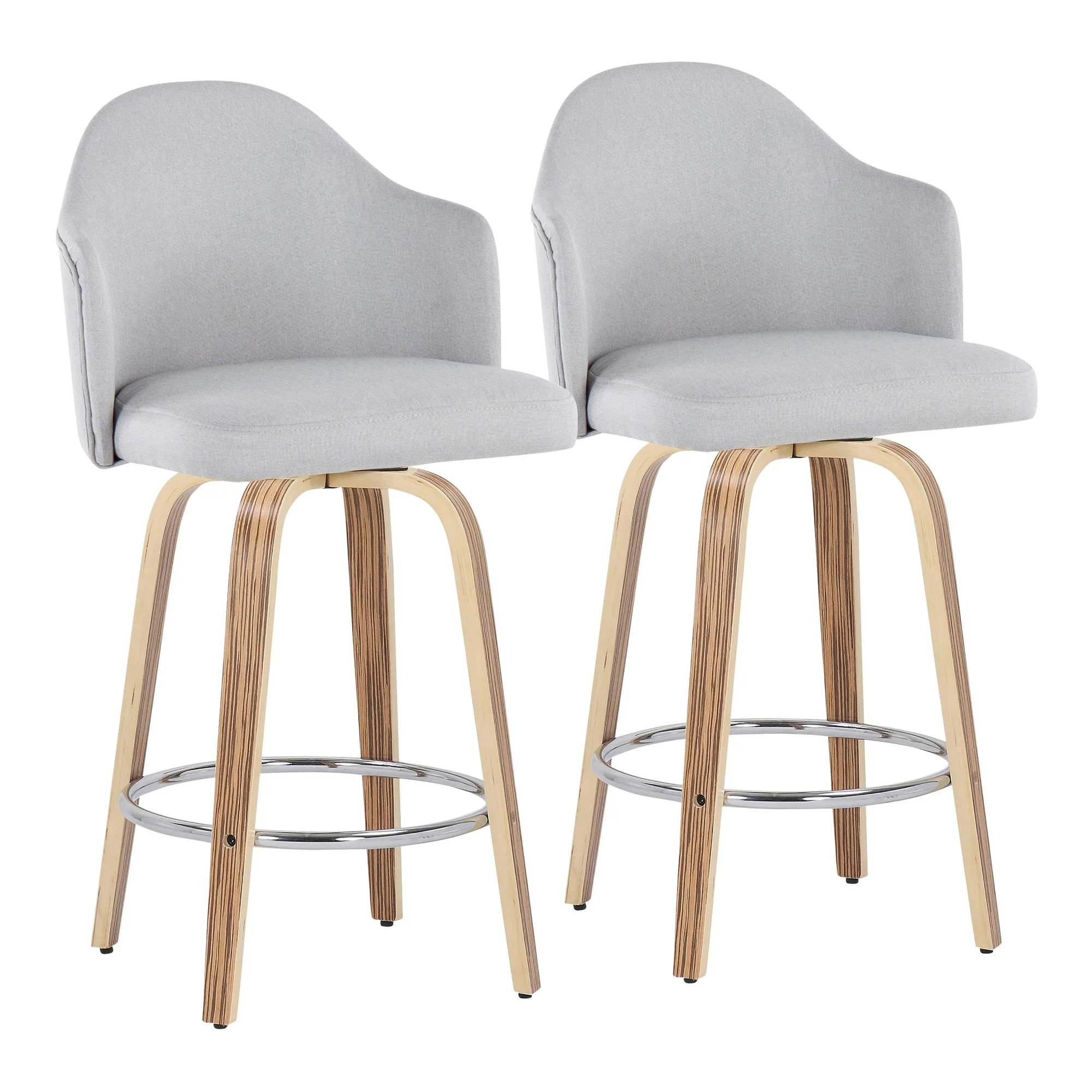 Ahoy Counter Stool - Set of 2 Gray By LumiSource - B26-AHOYUPGRT-R2 ZBLGY2 - Image 2