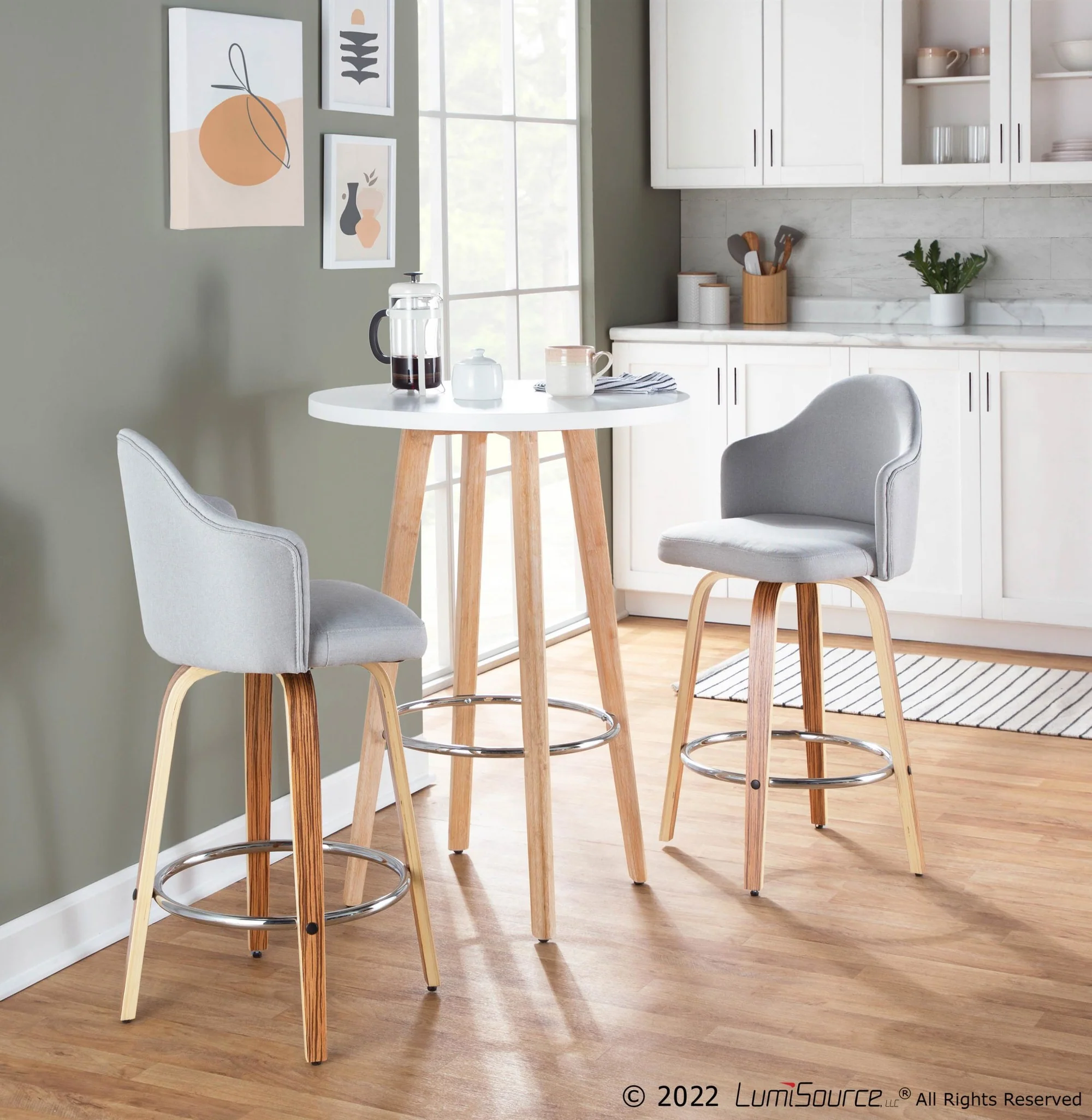 Ahoy Counter Stool - Set of 2 Gray By LumiSource - B26-AHOYUPGRT-R2 ZBLGY2 - Image 5