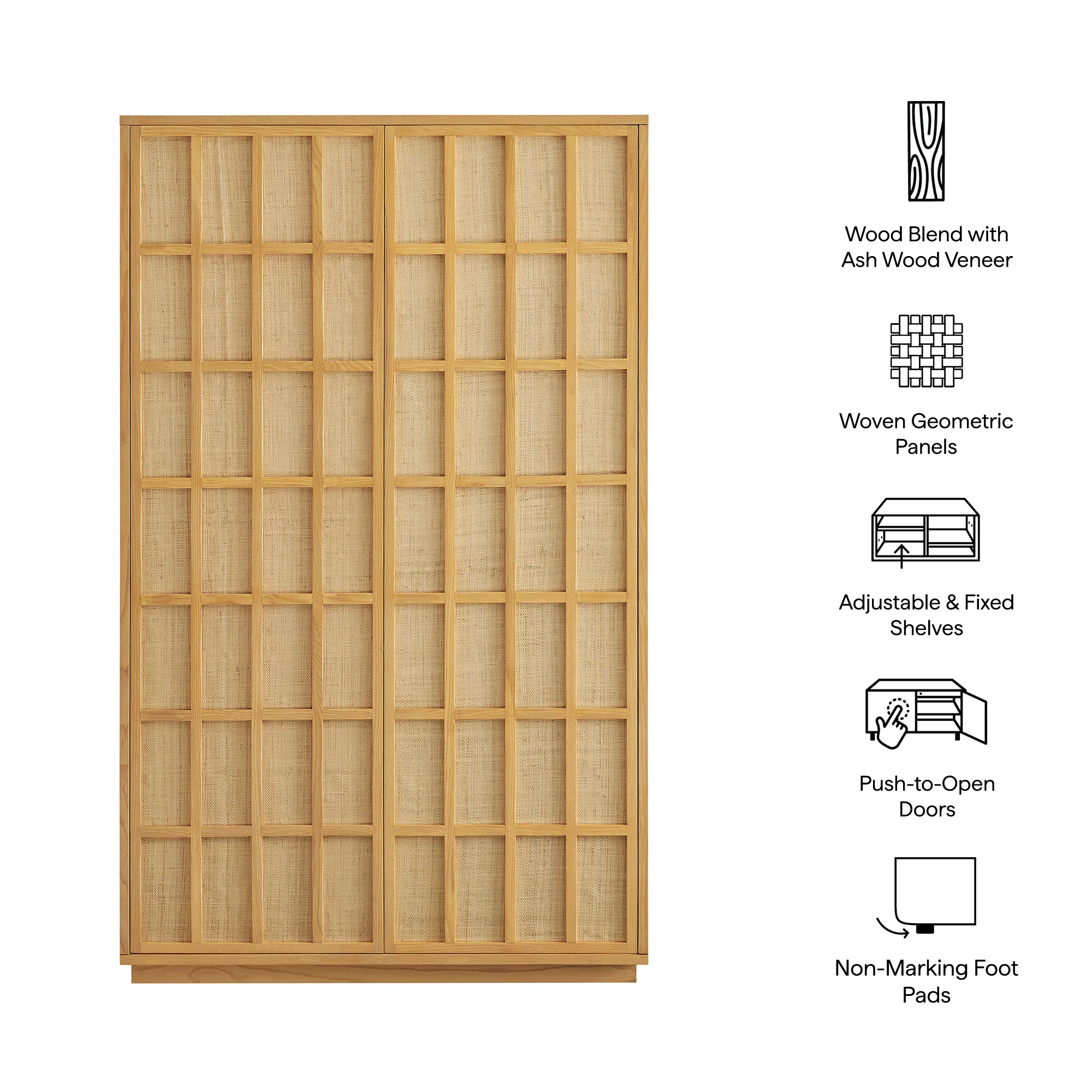 Aiko 64 Inch Tall Japandi Storage Cabinet by Modway - Image 8