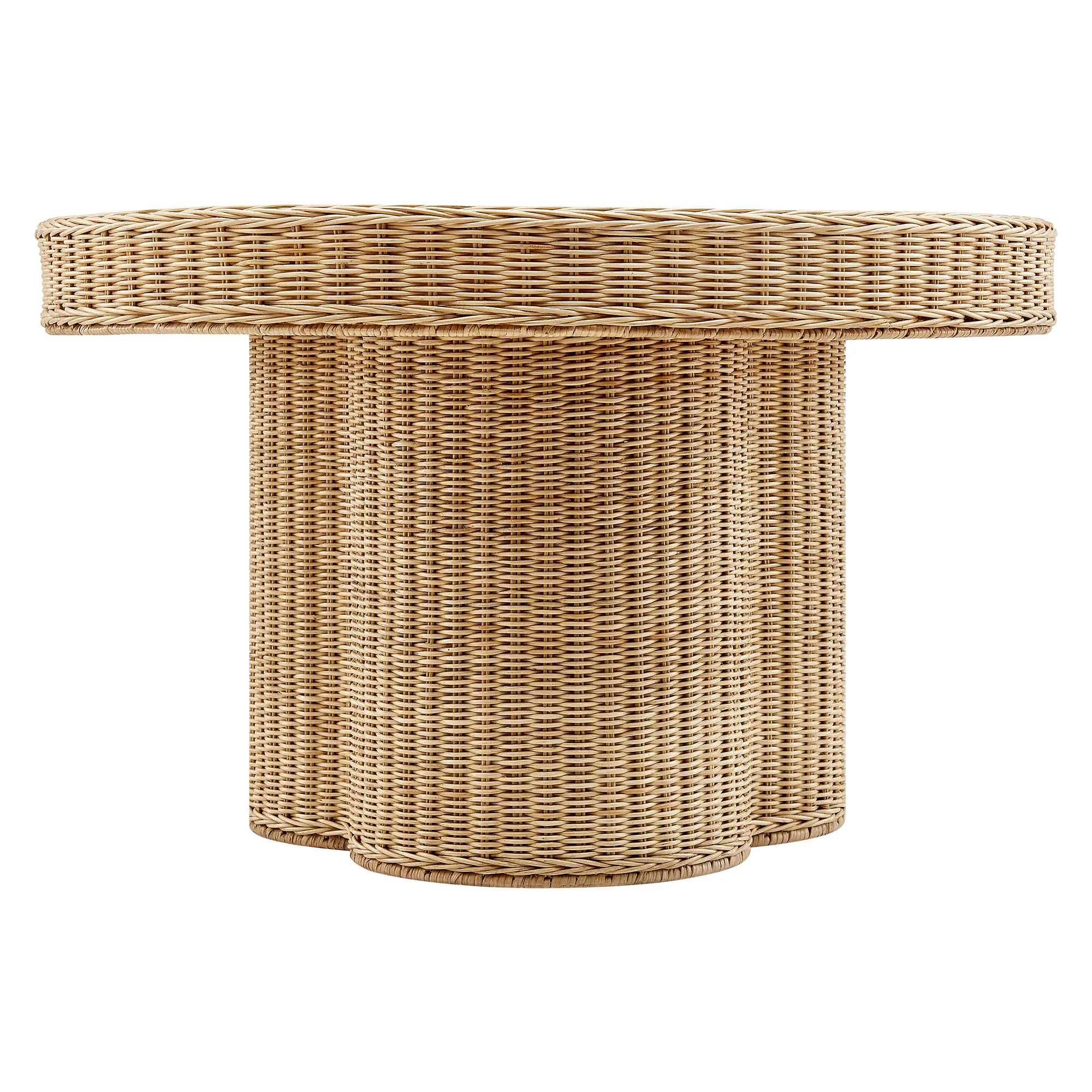 Ainsley 32 Inch Round Natural Rattan Coffee Table by Modway - Image 3