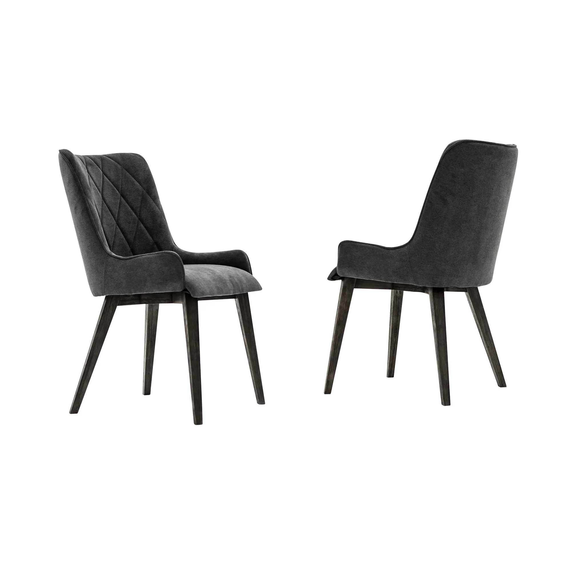 Alana Charcoal Upholstered Dining Chair - Set of 2 By Armen Living - Image 2