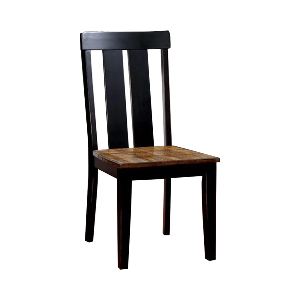 Alana Transitional Side Chair Withwood Seat, Set Of 2 By Benzara - Image 2