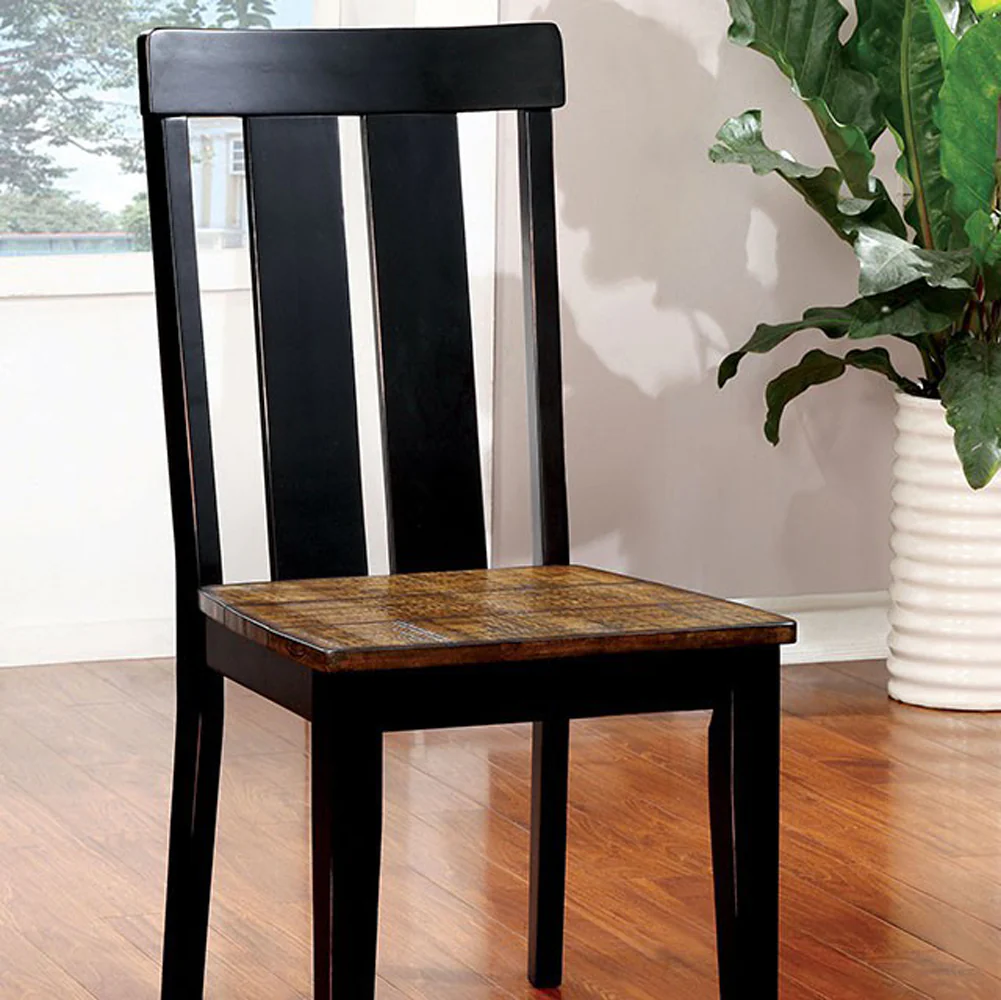 Alana Transitional Side Chair Withwood Seat, Set Of 2 By Benzara - Image 3