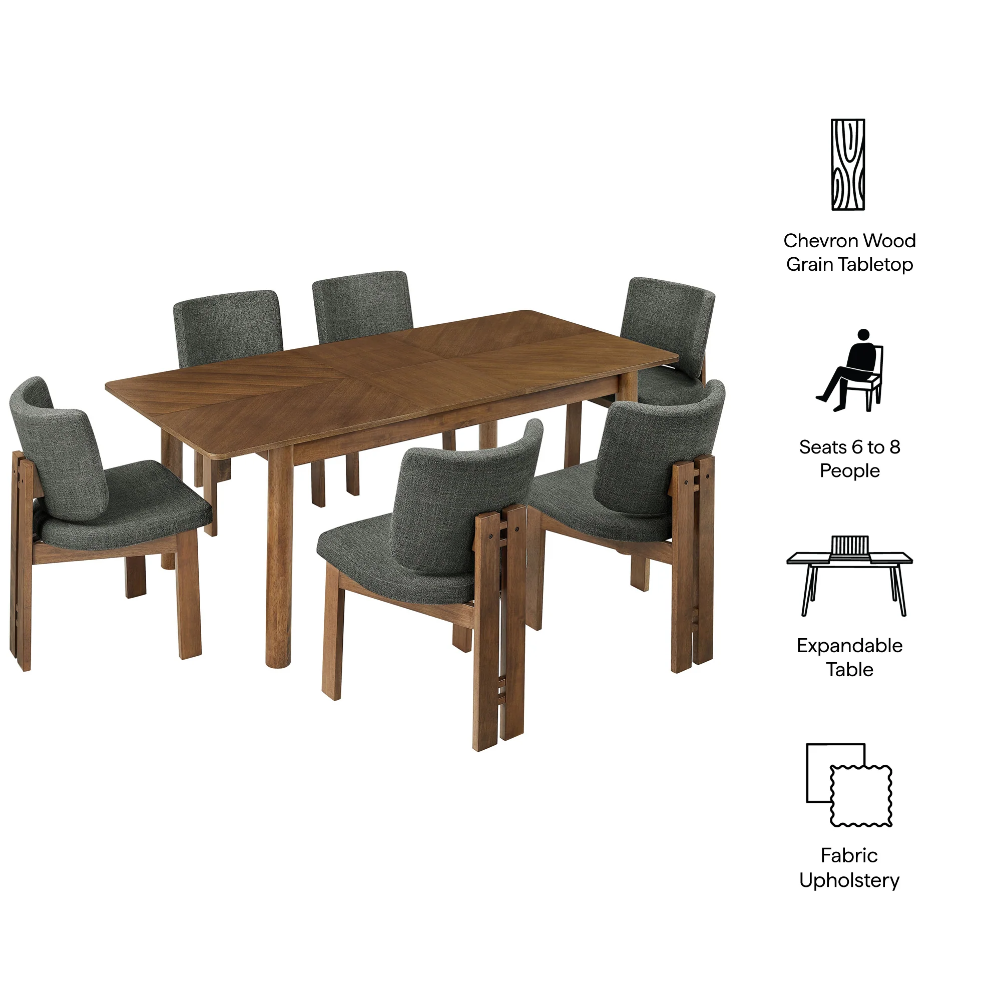 Alba 7-Piece Dining Set by Modway - Image 3