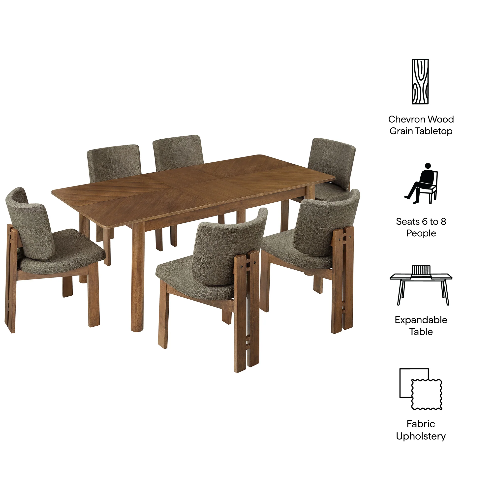 Alba 7-Piece Dining Set by Modway - Image 8