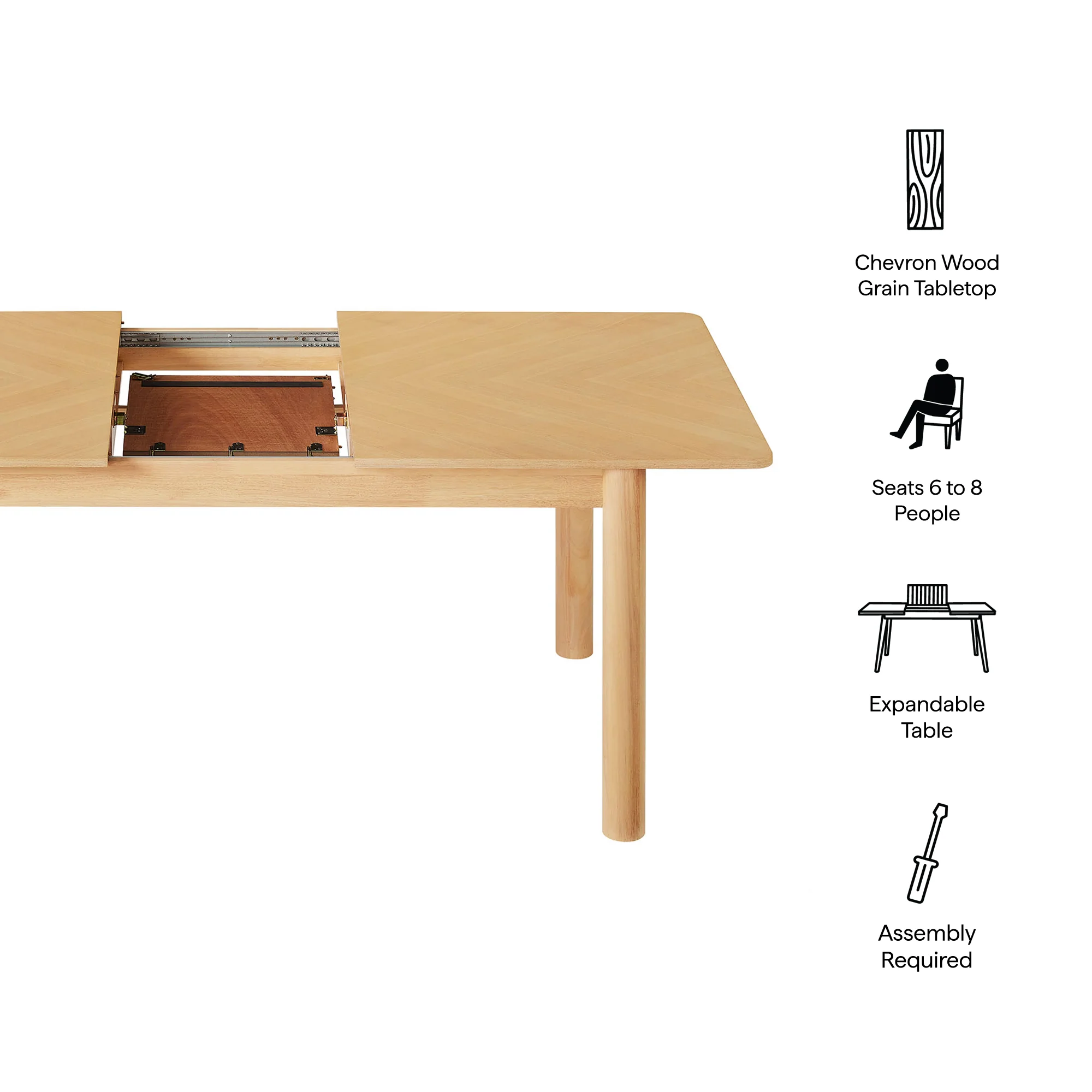 Alba Extendable Dining Table by Modway - Image 10