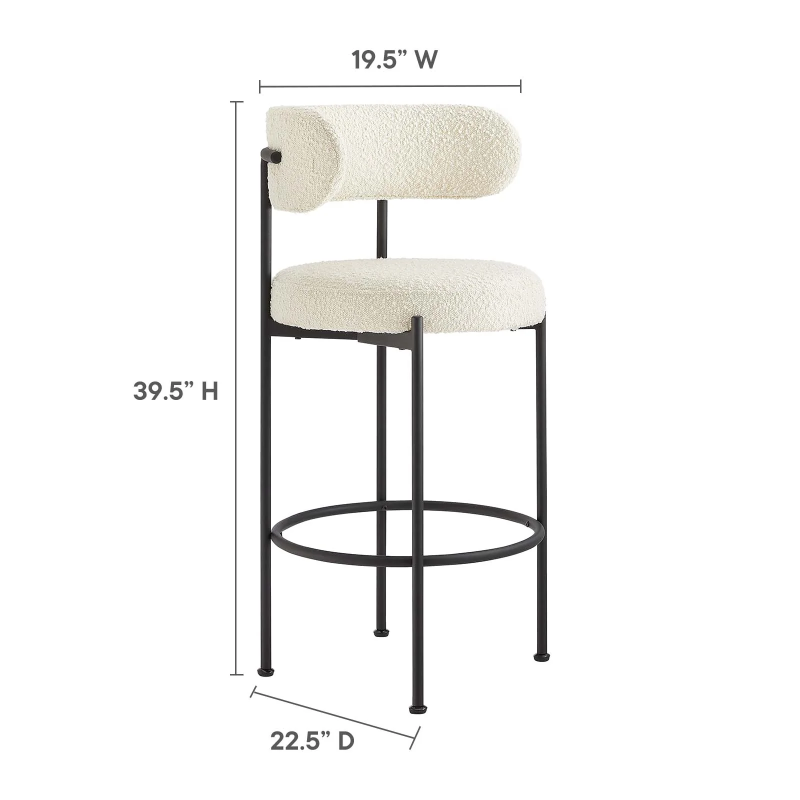 Albie Boucle Fabric Bar Stools - Set of 2 By Modway - EEI-6520 - Image 15