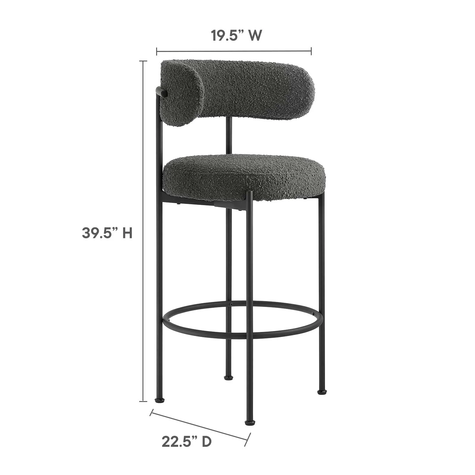 Albie Boucle Fabric Bar Stools - Set of 2 By Modway - EEI-6520 - Image 7