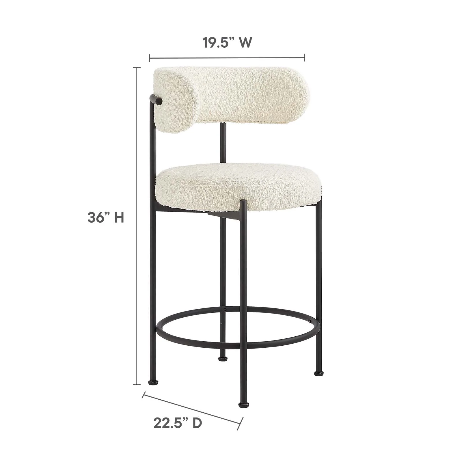 Albie Boucle Fabric Counter Stools - Set of 2 By Modway - EEI-6518 - Image 15