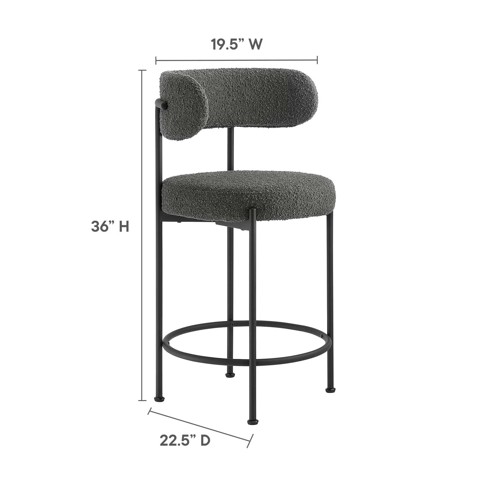 Albie Boucle Fabric Counter Stools - Set of 2 By Modway - EEI-6518 - Image 7