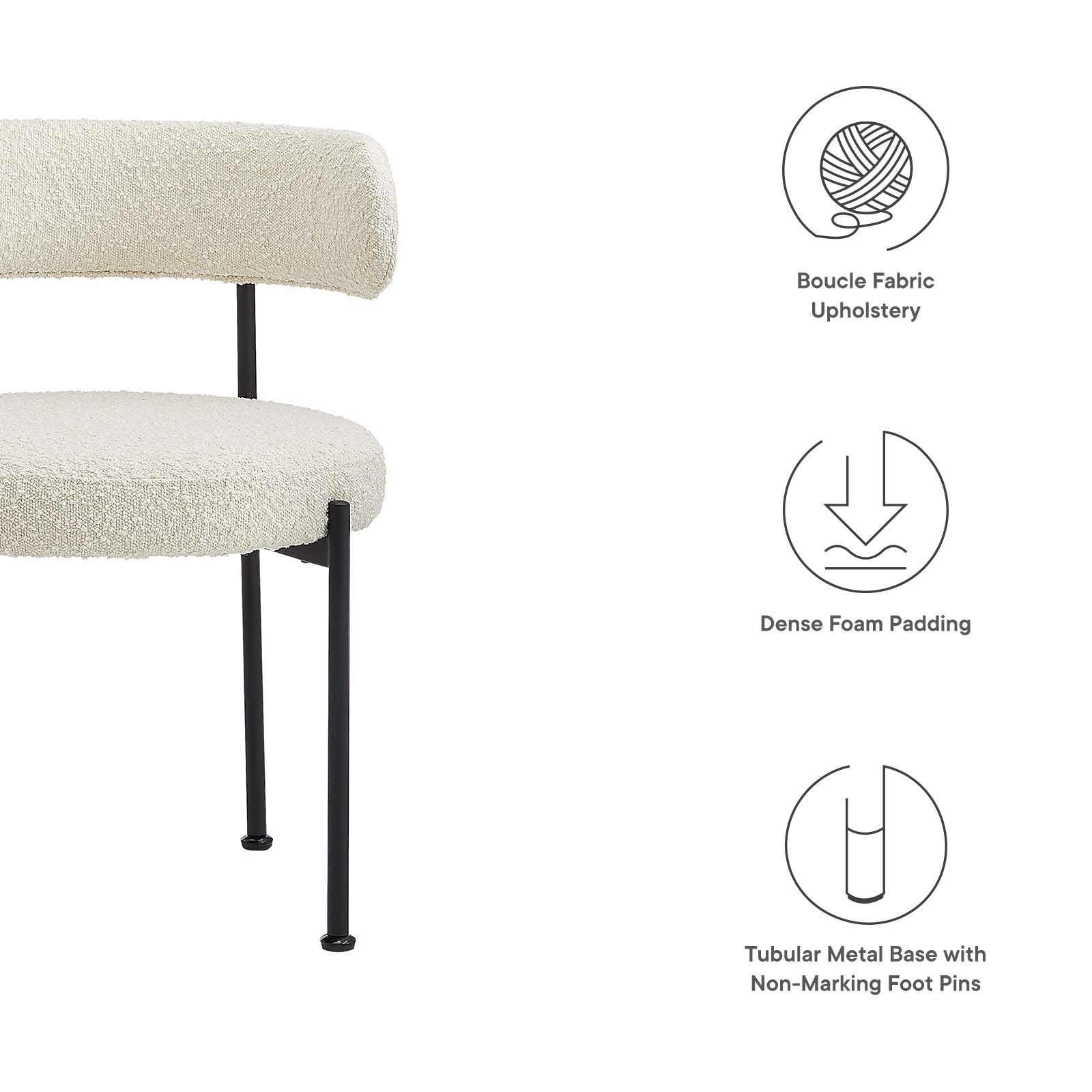 Albie Boucle Fabric Dining Chairs - Set of 2 By Modway - EEI-6516 - Image 14