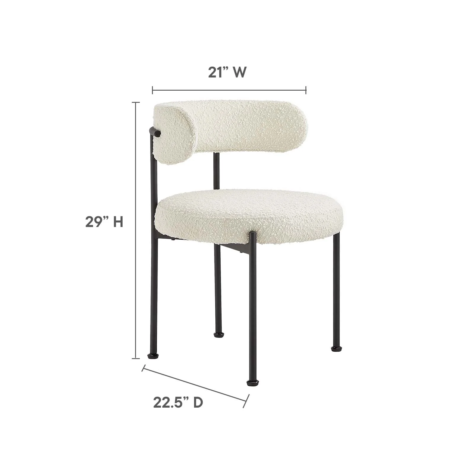 Albie Boucle Fabric Dining Chairs - Set of 2 By Modway - EEI-6516 - Image 15