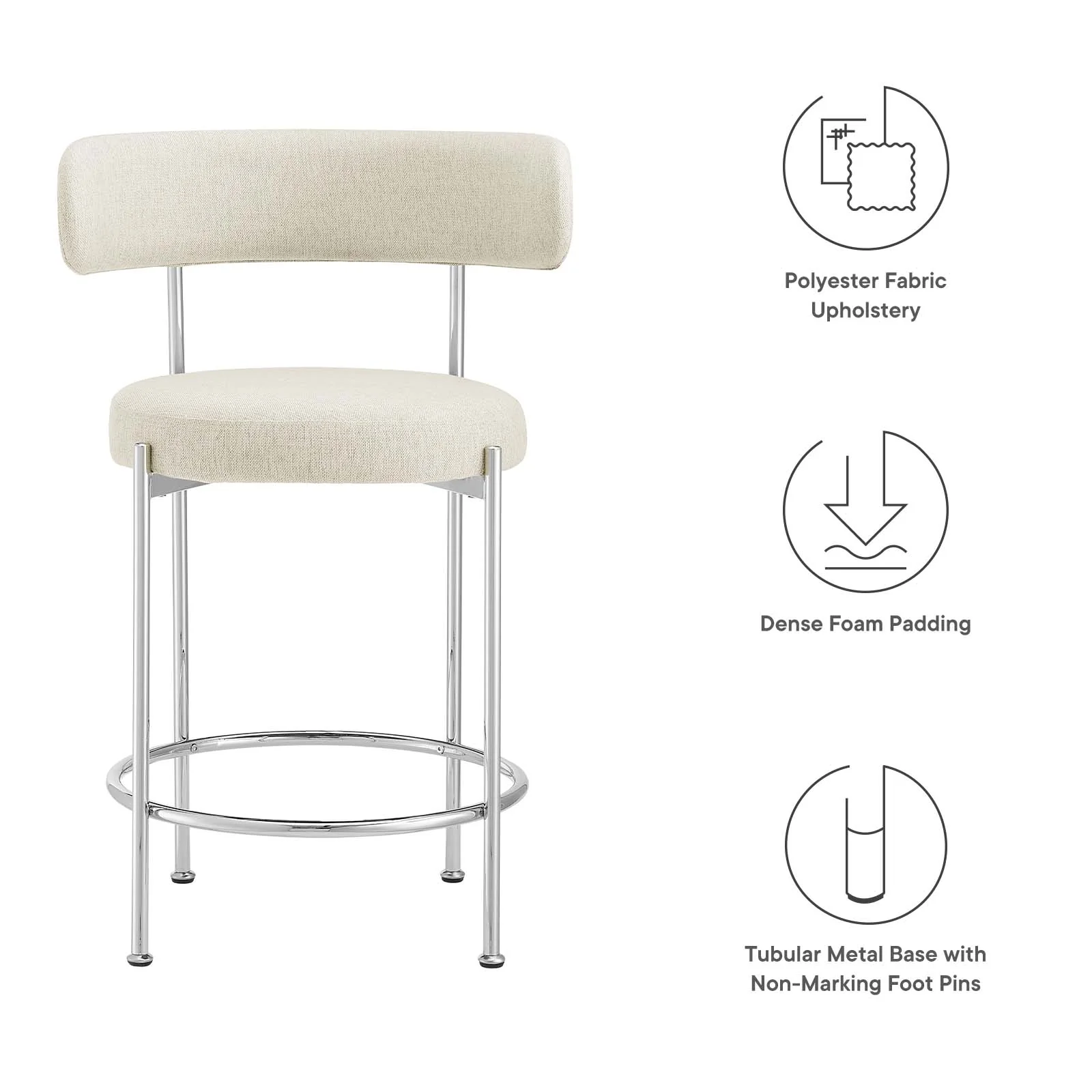 Albie Fabric Counter Stools - Set of 2 By Modway - EEI-6519 - Image 6