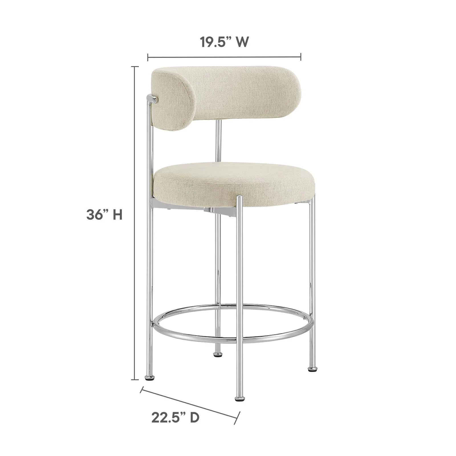 Albie Fabric Counter Stools - Set of 2 By Modway - EEI-6519 - Image 7