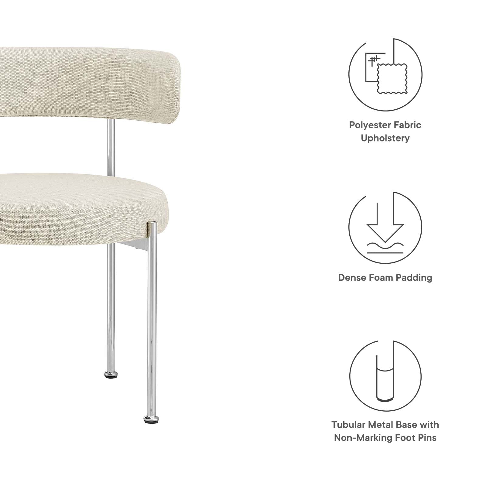 Albie Fabric Dining Chairs - Set of 2 By Modway - EEI-6517 - Image 6