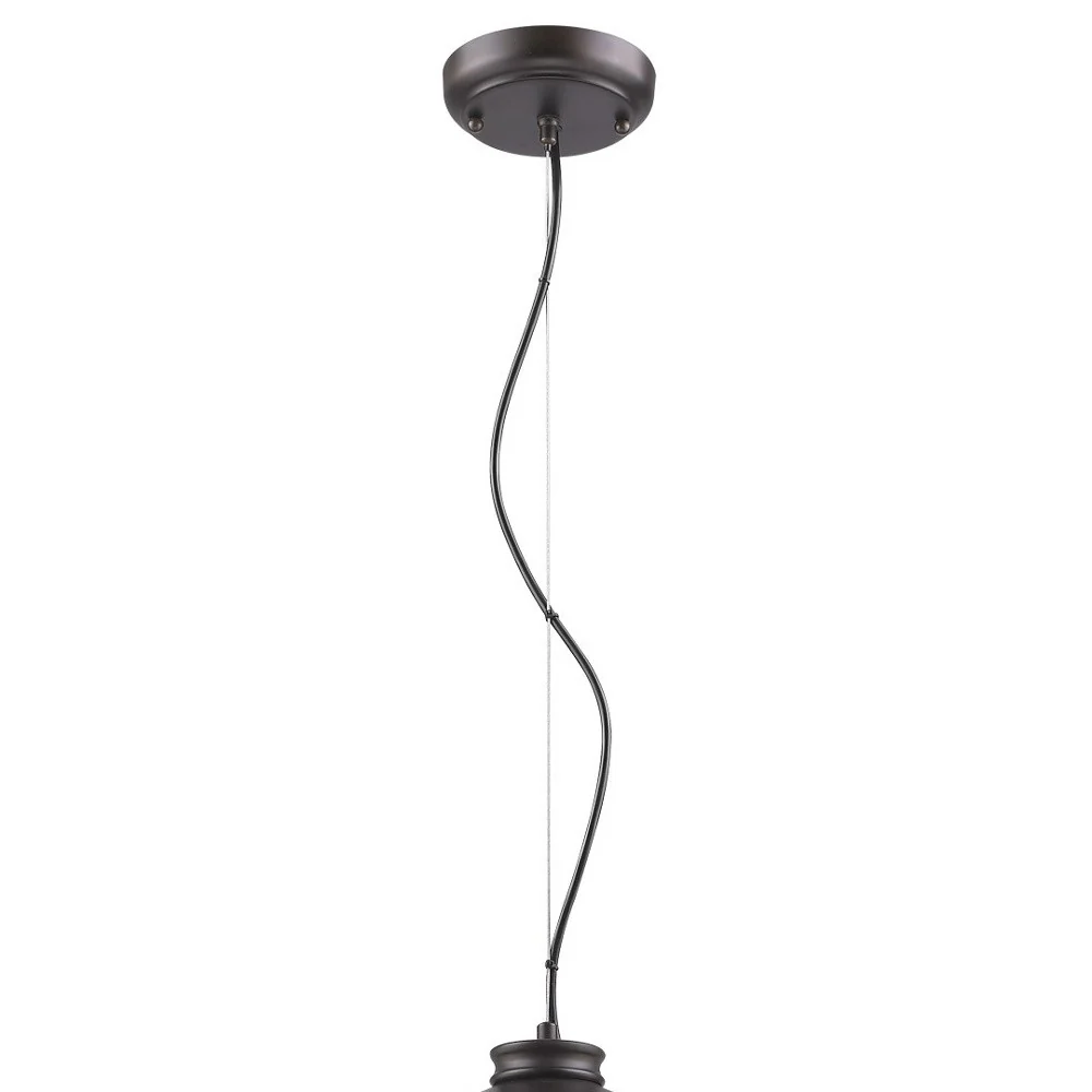 Alcove 4-Light Oil-Rubbed Bronze Pendant With Raw Brass Interior Shade By Homeroots - Image 3