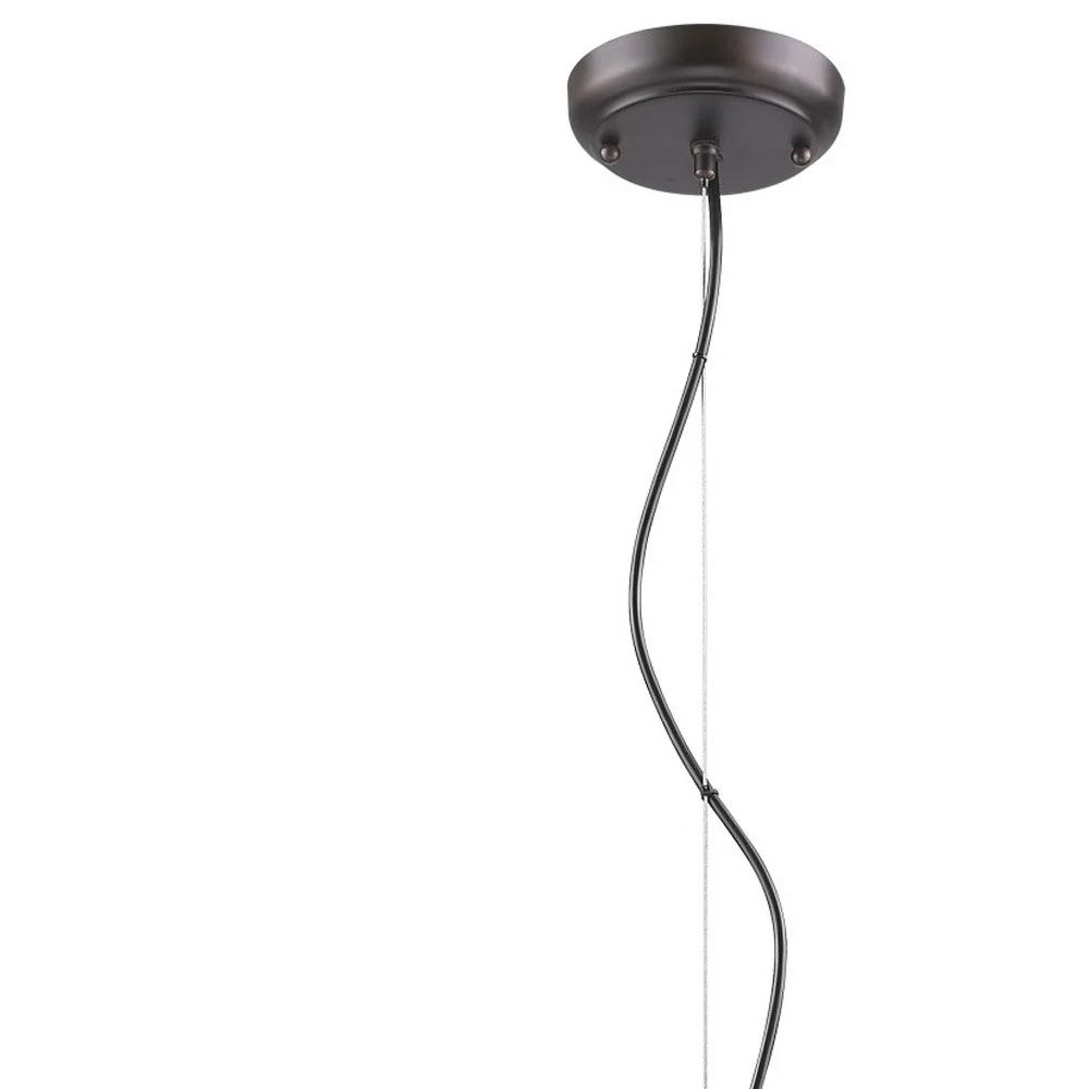 Alcove 4-Light Oil-Rubbed Bronze Pendant With Raw Brass Interior Shade By Homeroots - Image 4