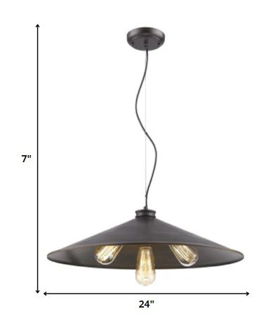Alcove 4-Light Oil-Rubbed Bronze Pendant With Raw Brass Interior Shade By Homeroots - Image 5