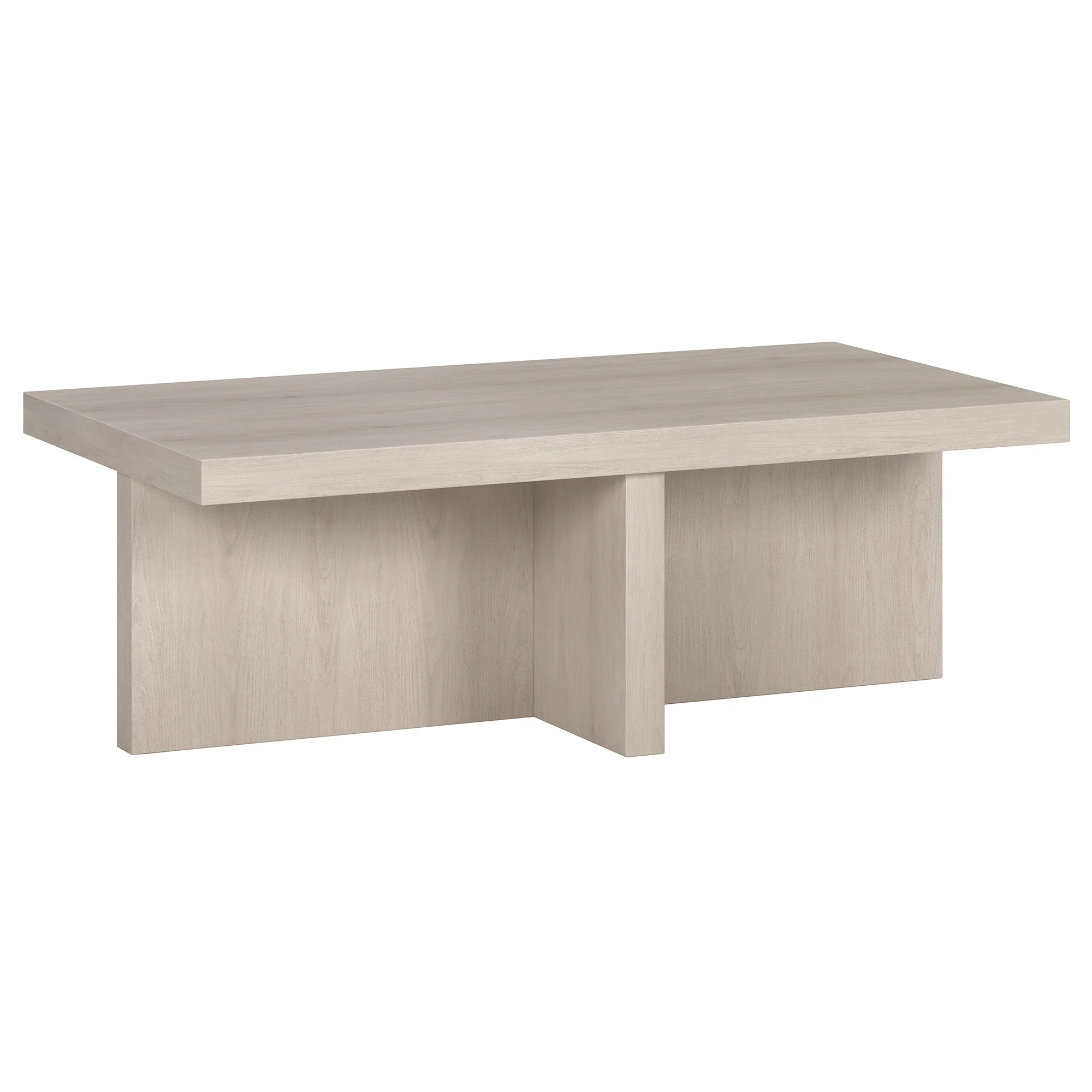 Alder White Wood Coffee Table By Homeroots - Image 2