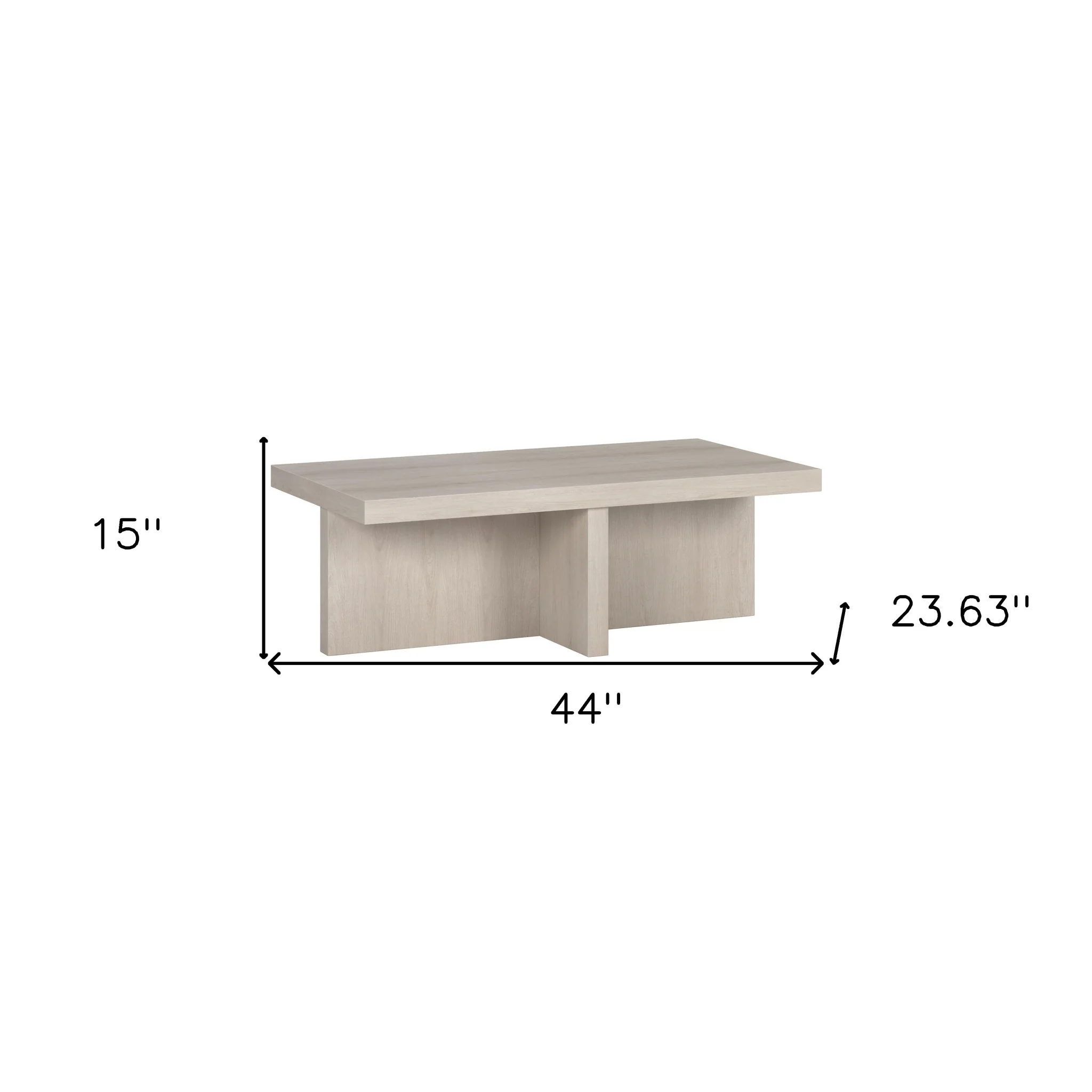 Alder White Wood Coffee Table By Homeroots - Image 6