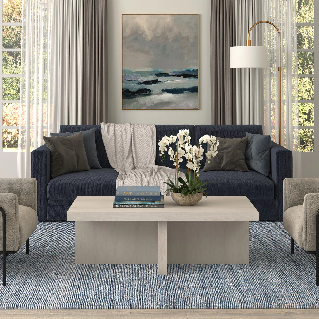 Alder White Wood Coffee Table By Homeroots - Image 8