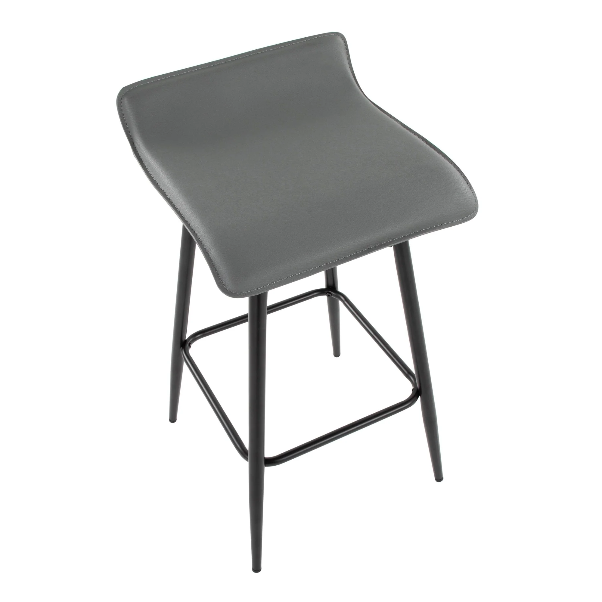 Ale Fixed Height Counter Stool - Set of 2 Gray By LumiSource - Image 3