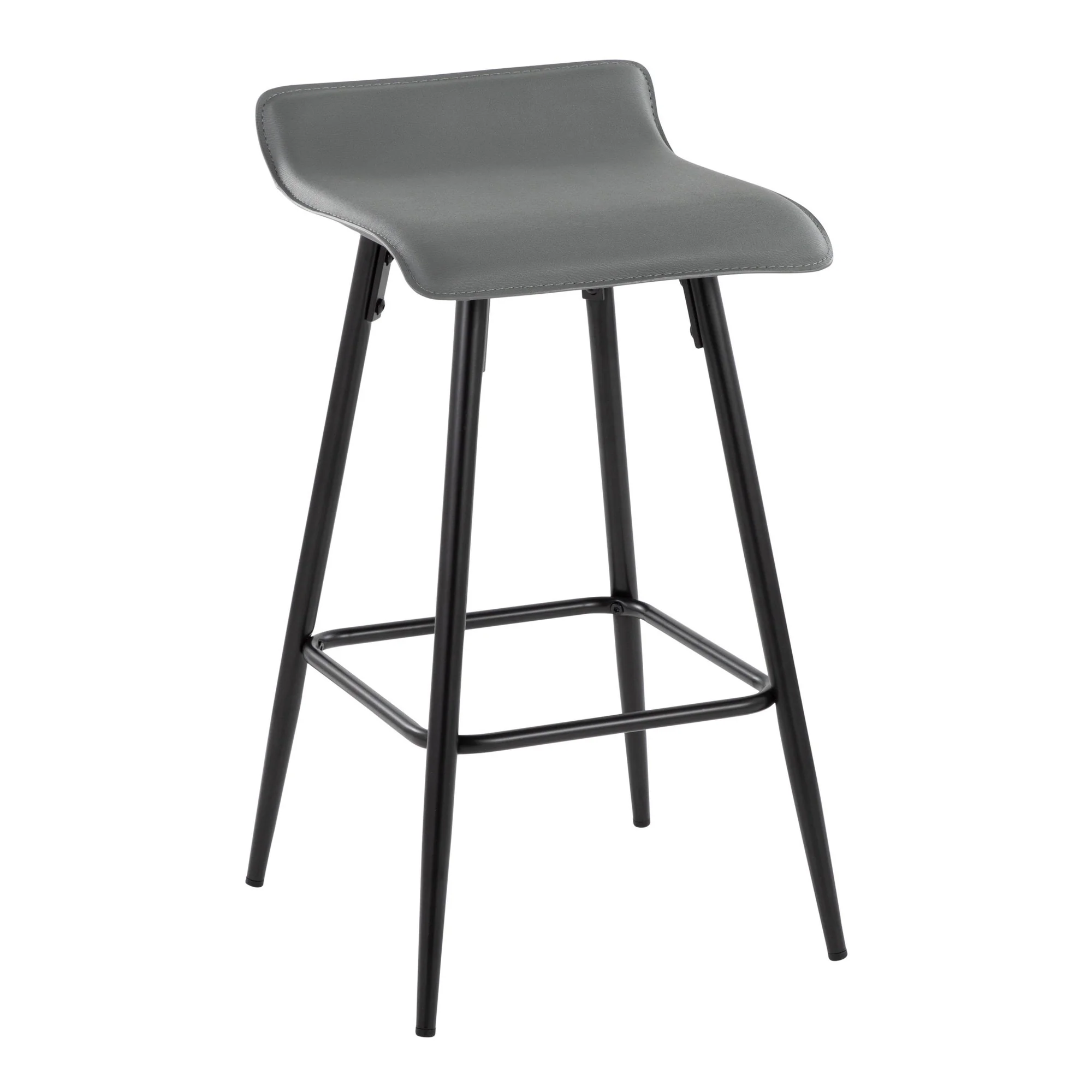 Ale Fixed Height Counter Stool - Set of 2 Gray By LumiSource - Image 5