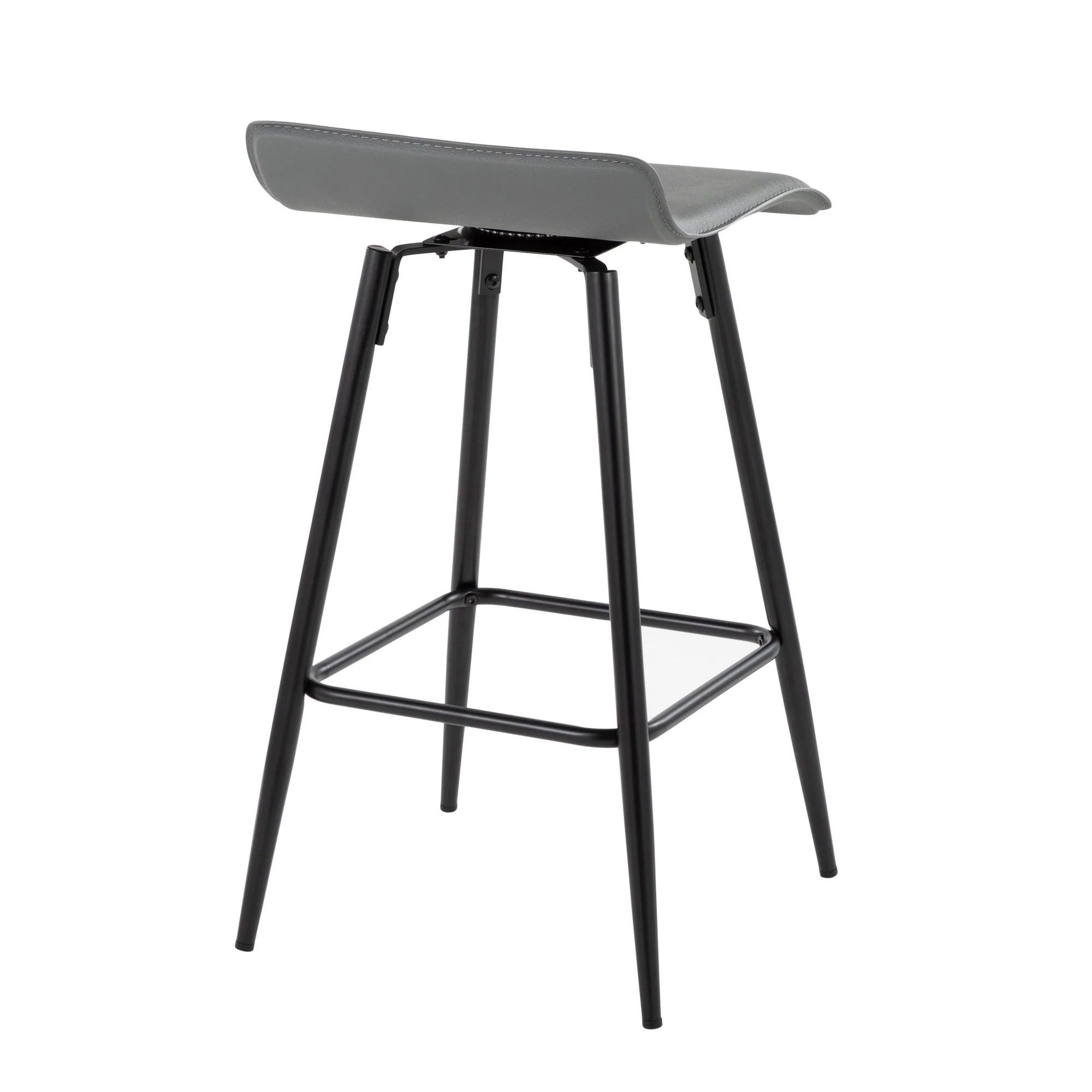 Ale Fixed Height Counter Stool - Set of 2 Gray By LumiSource - Image 7