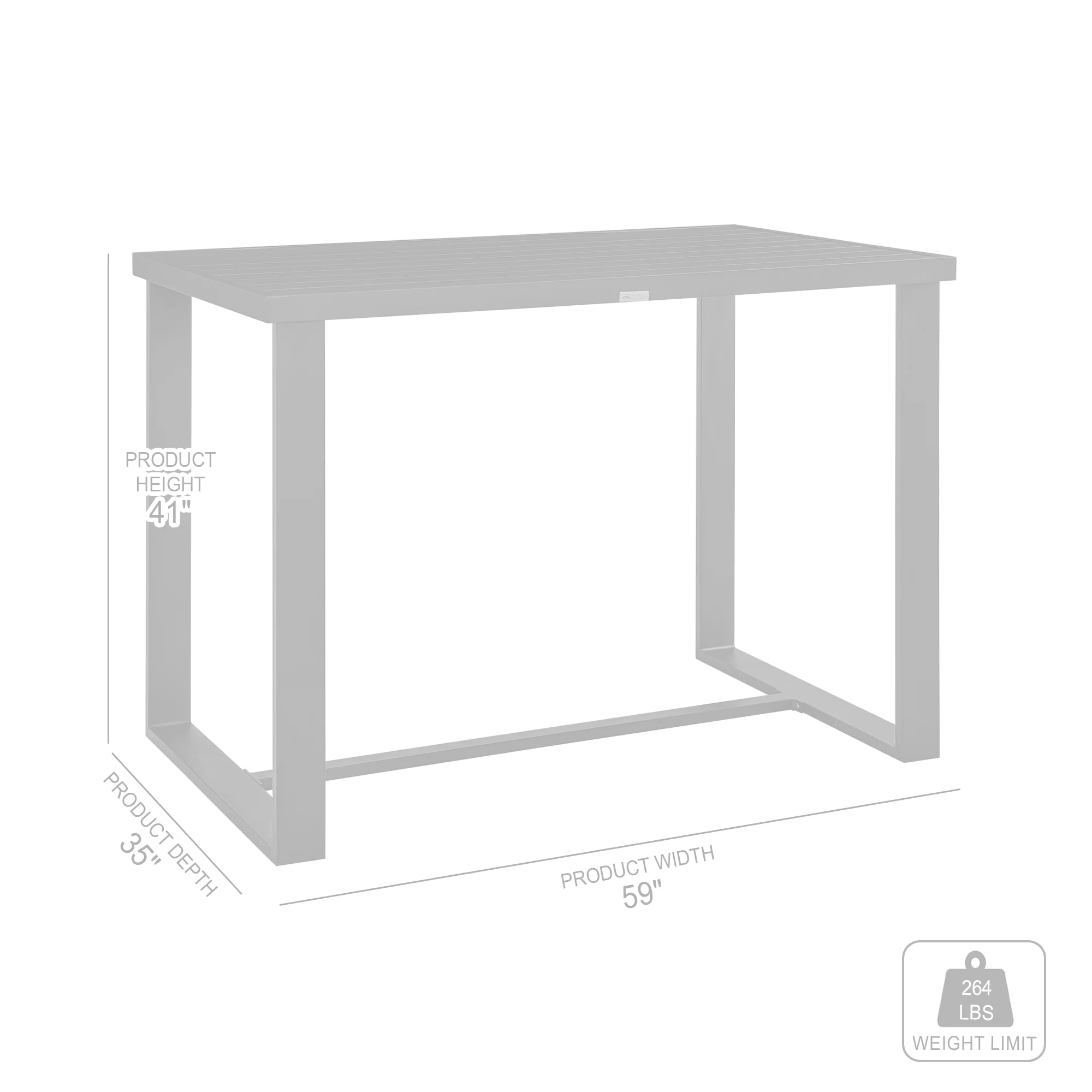 Alegria Outdoor Patio 5-Piece Bar Table Set in Aluminum with Gray Rope and Cushions By Armen Living - Image 9