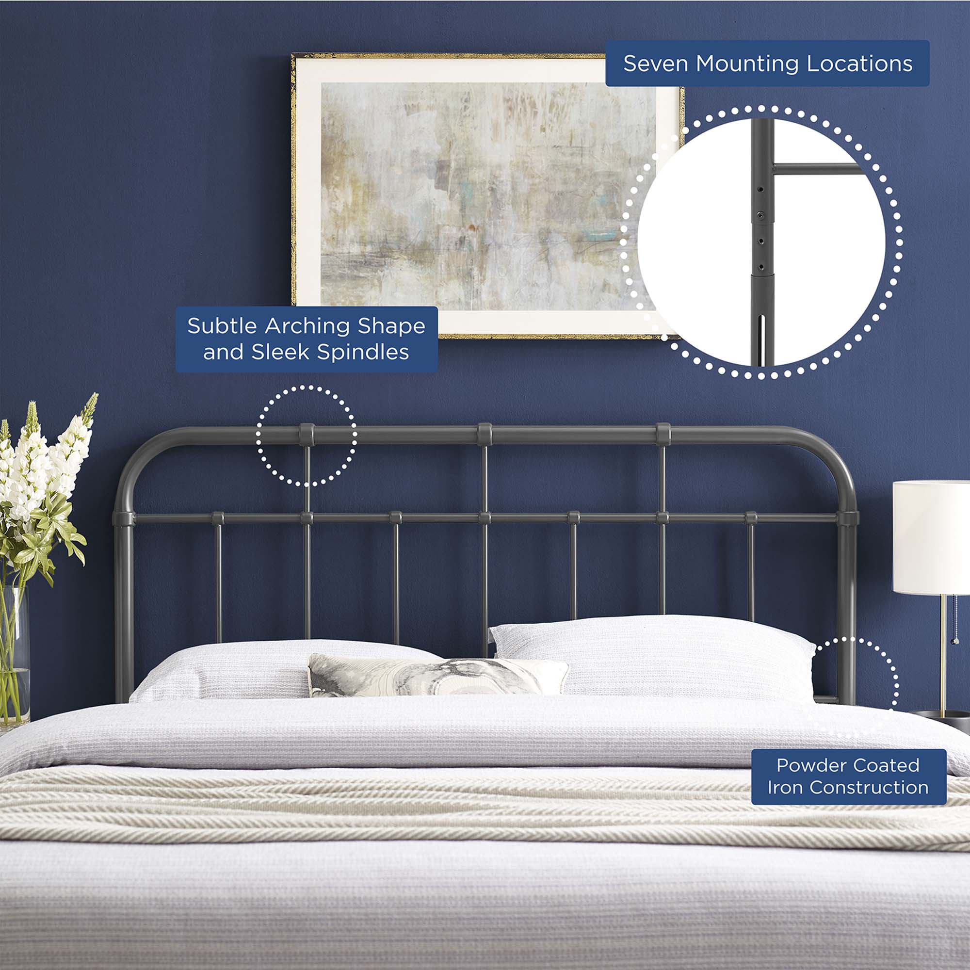 Alessia Metal King Headboard by Modway - Image 11