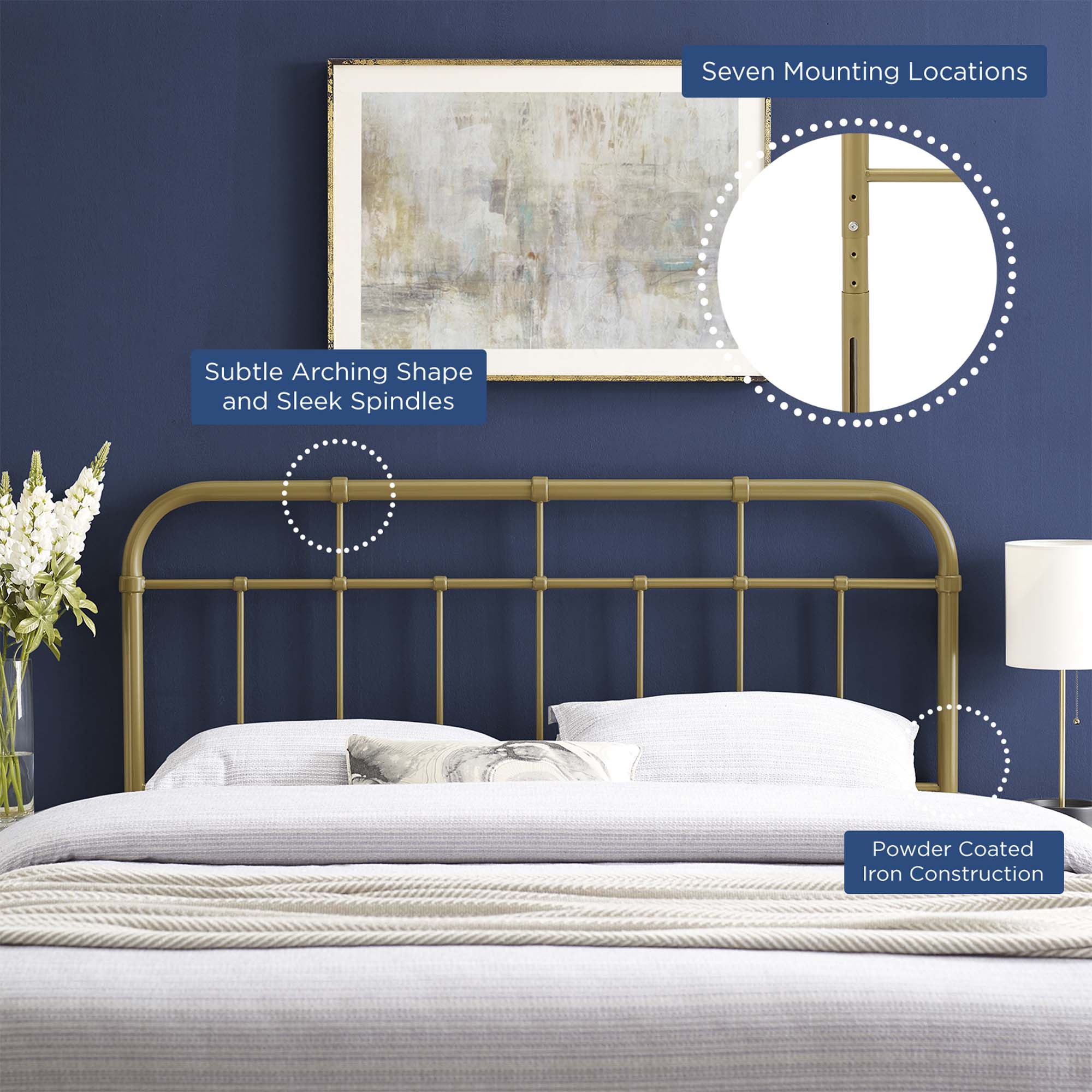 Alessia Metal King Headboard by Modway - Image 3