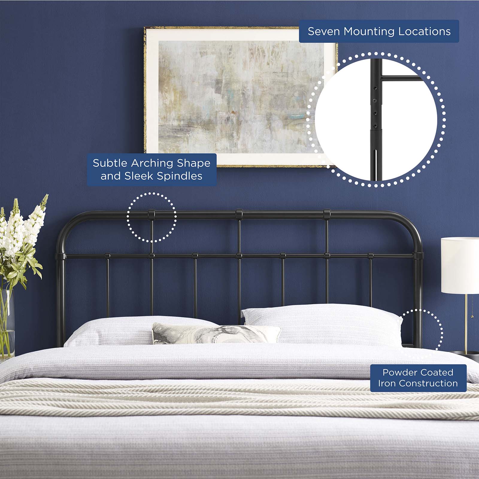 Alessia Queen Metal Headboard By Modway - MOD-6162 - Image 6