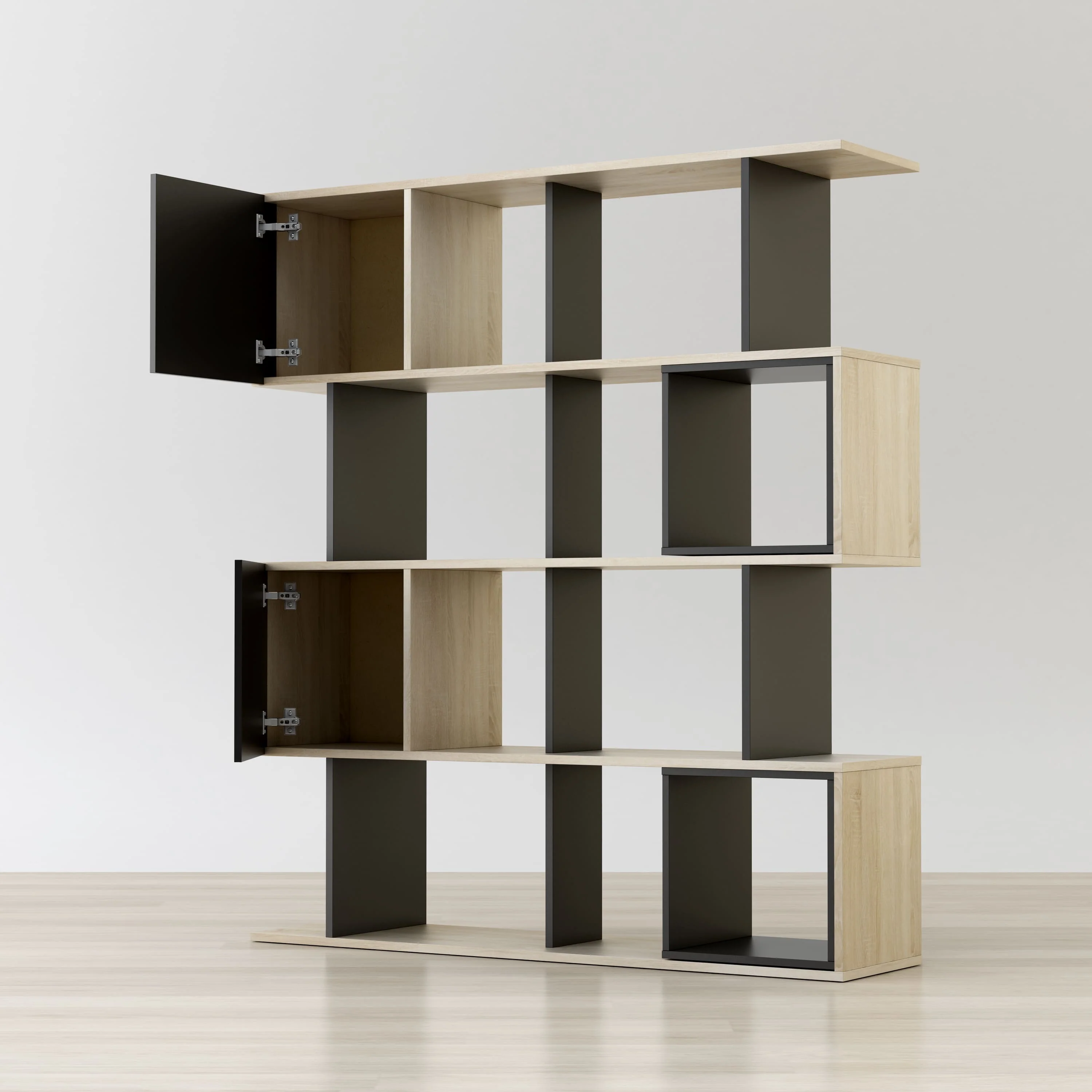 Alliance Geometric Bookcase By Anderson Teak - Image 2