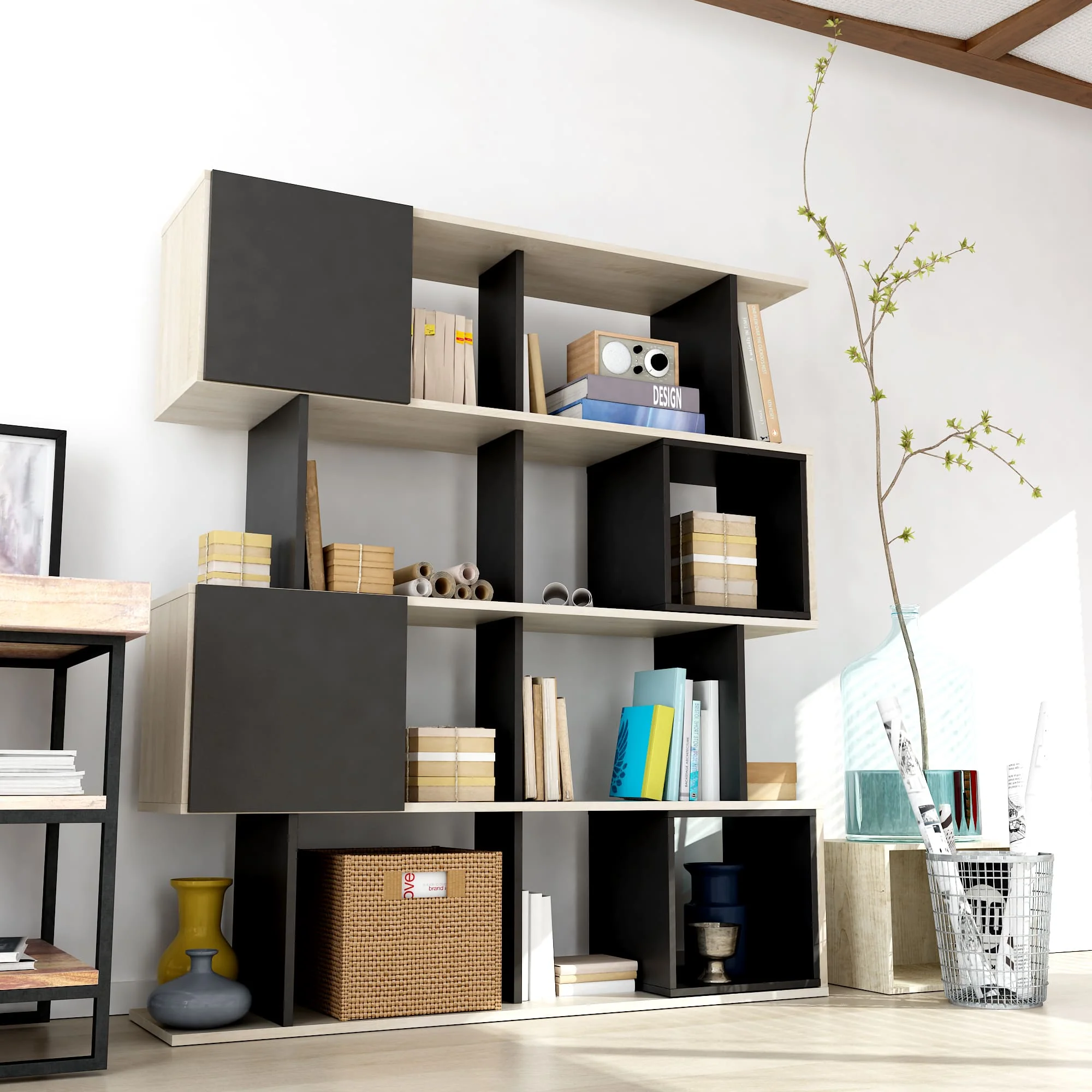 Alliance Geometric Bookcase By Anderson Teak - Image 7