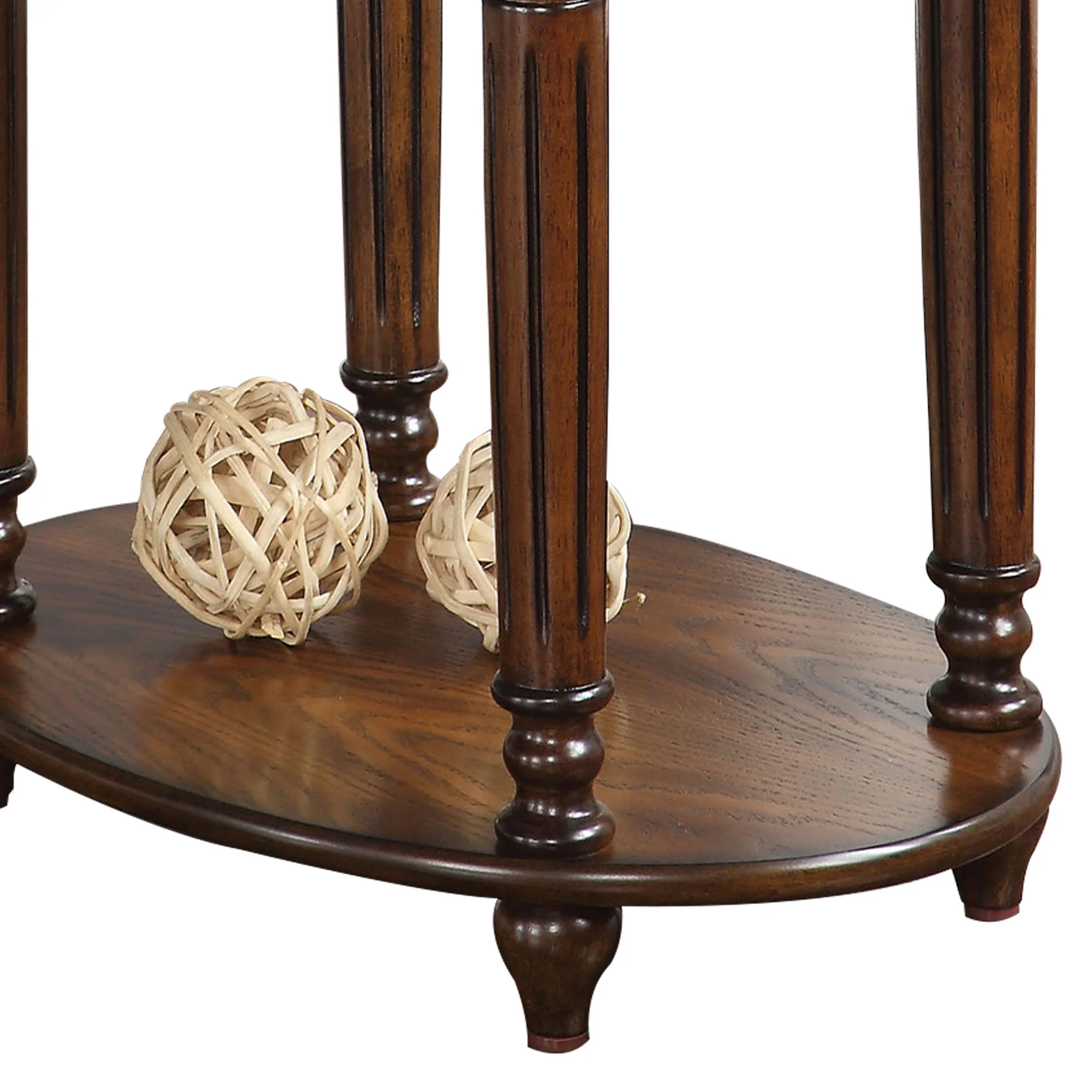 Alluring Side Table, Dark Oak Brown By Benzara - Image 2