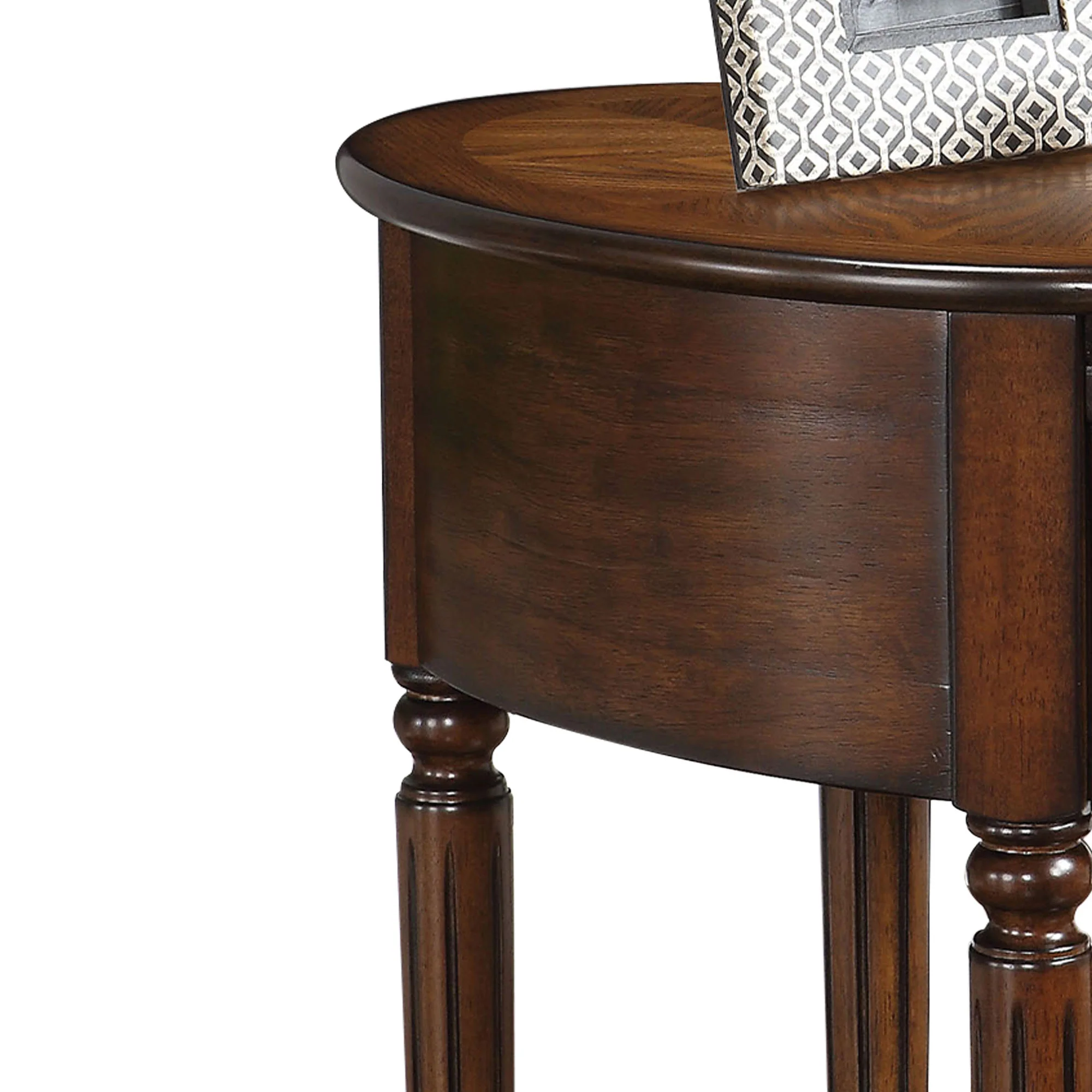 Alluring Side Table, Dark Oak Brown By Benzara - Image 5