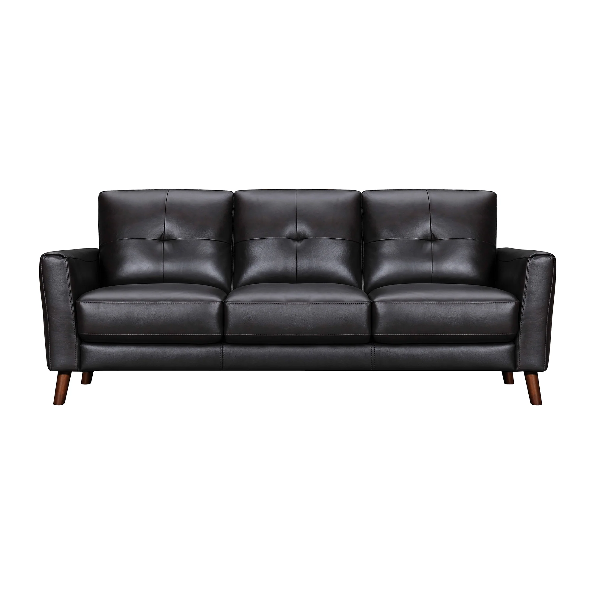 Almafi 82" Dove Gray Leather Sofa By Armen Living - Image 11