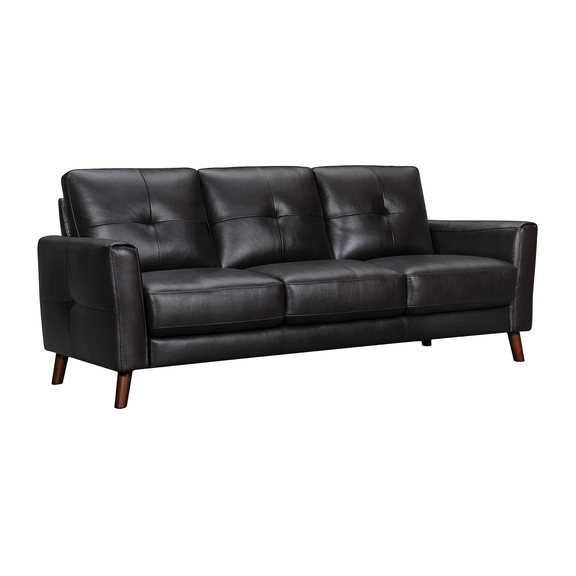Almafi 82" Dove Gray Leather Sofa By Armen Living - Image 12