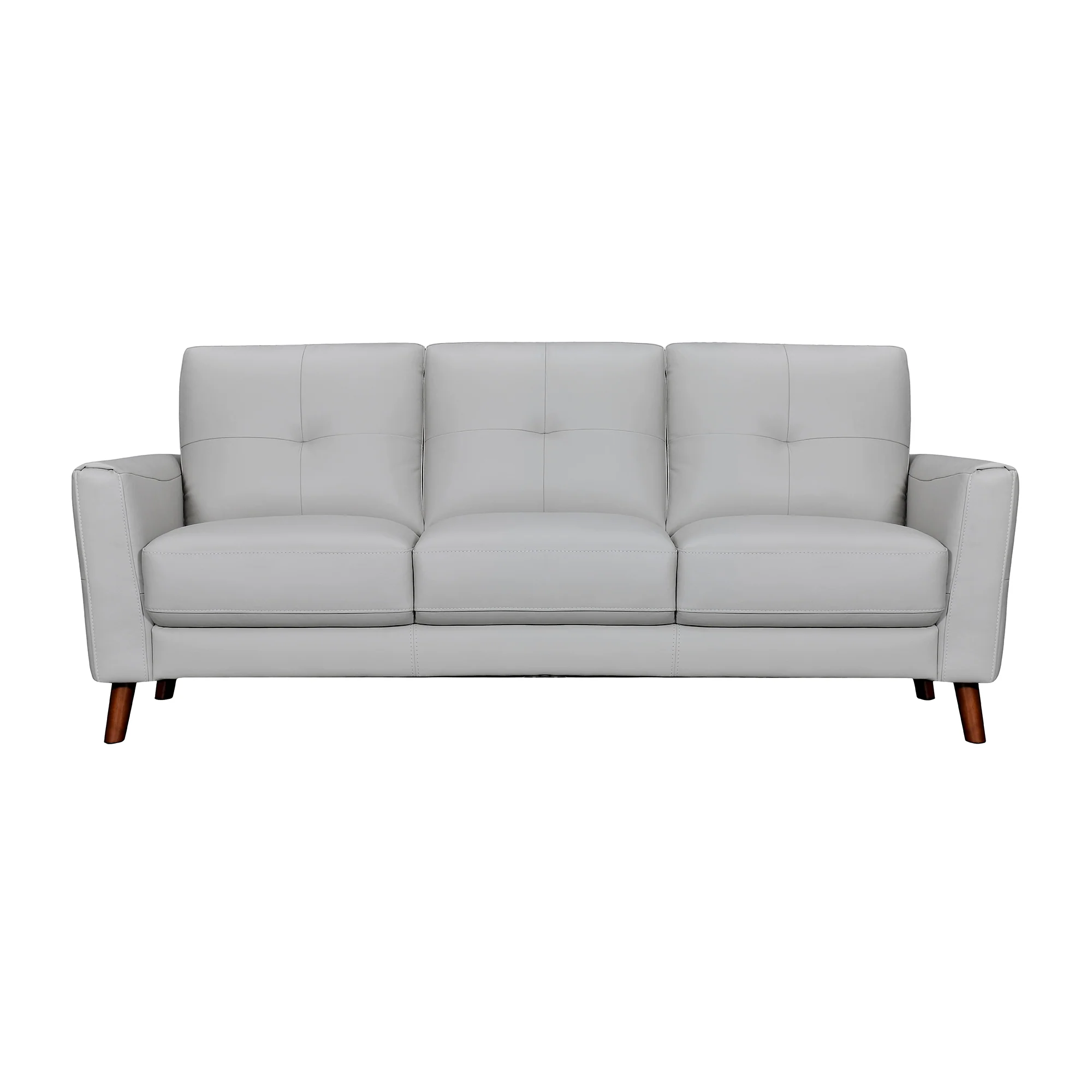 Almafi 82" Dove Gray Leather Sofa By Armen Living - Image 2
