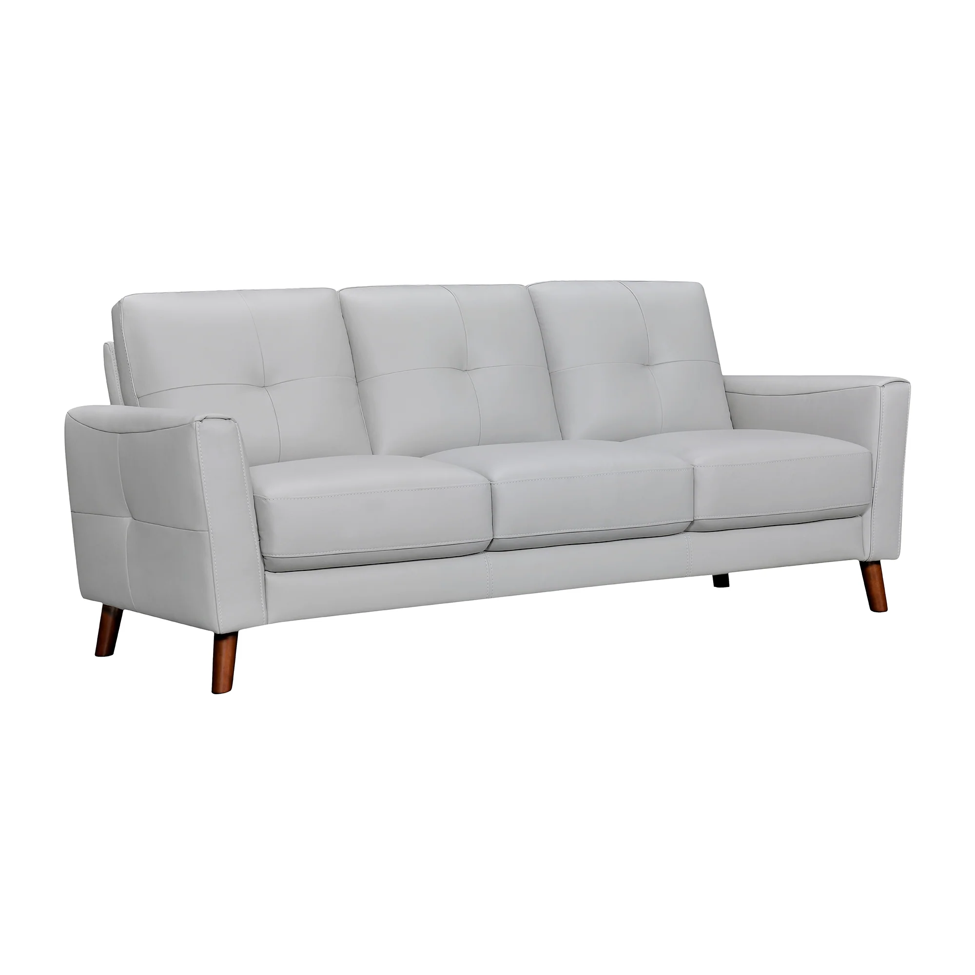 Almafi 82" Dove Gray Leather Sofa By Armen Living - Image 3