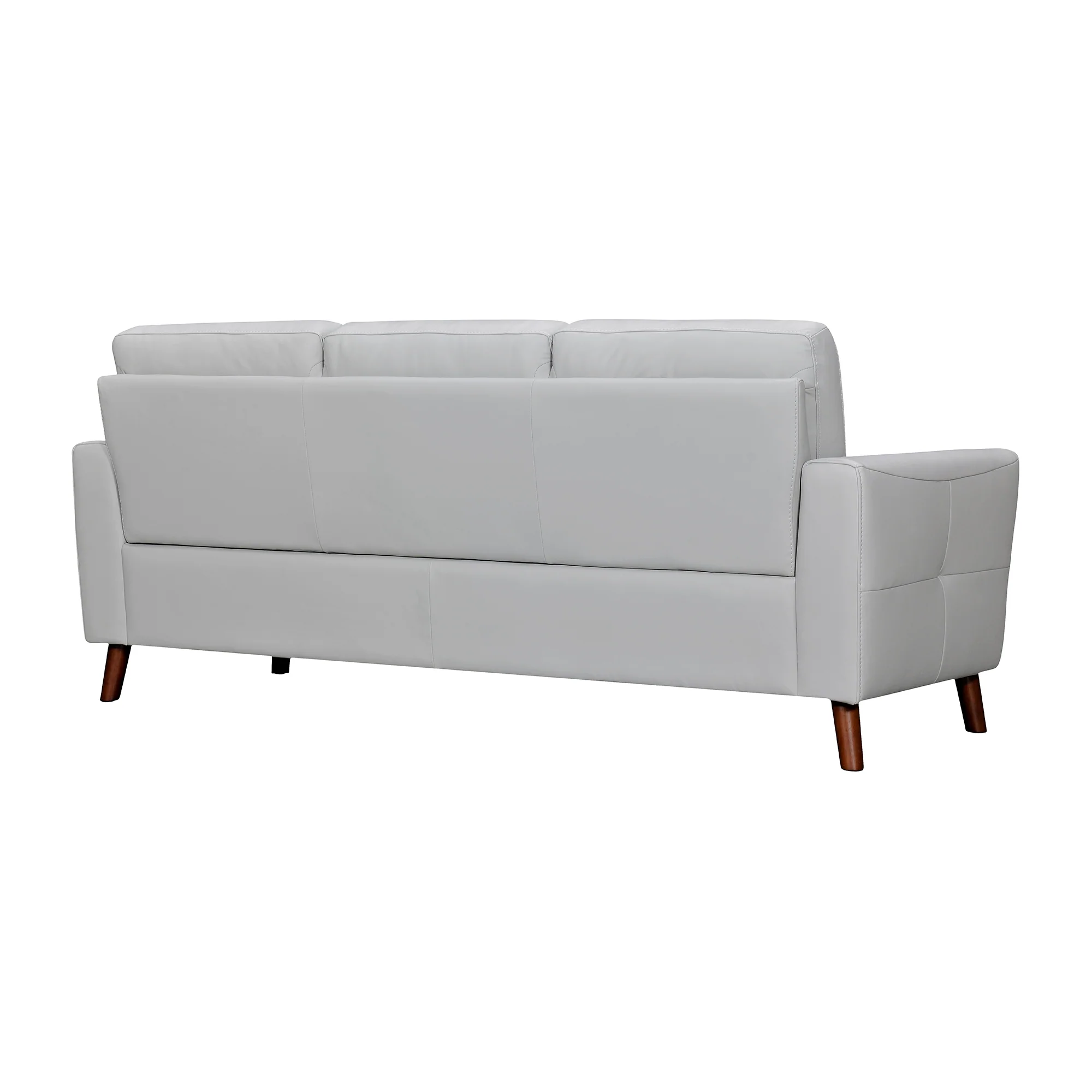 Almafi 82" Dove Gray Leather Sofa By Armen Living - Image 4